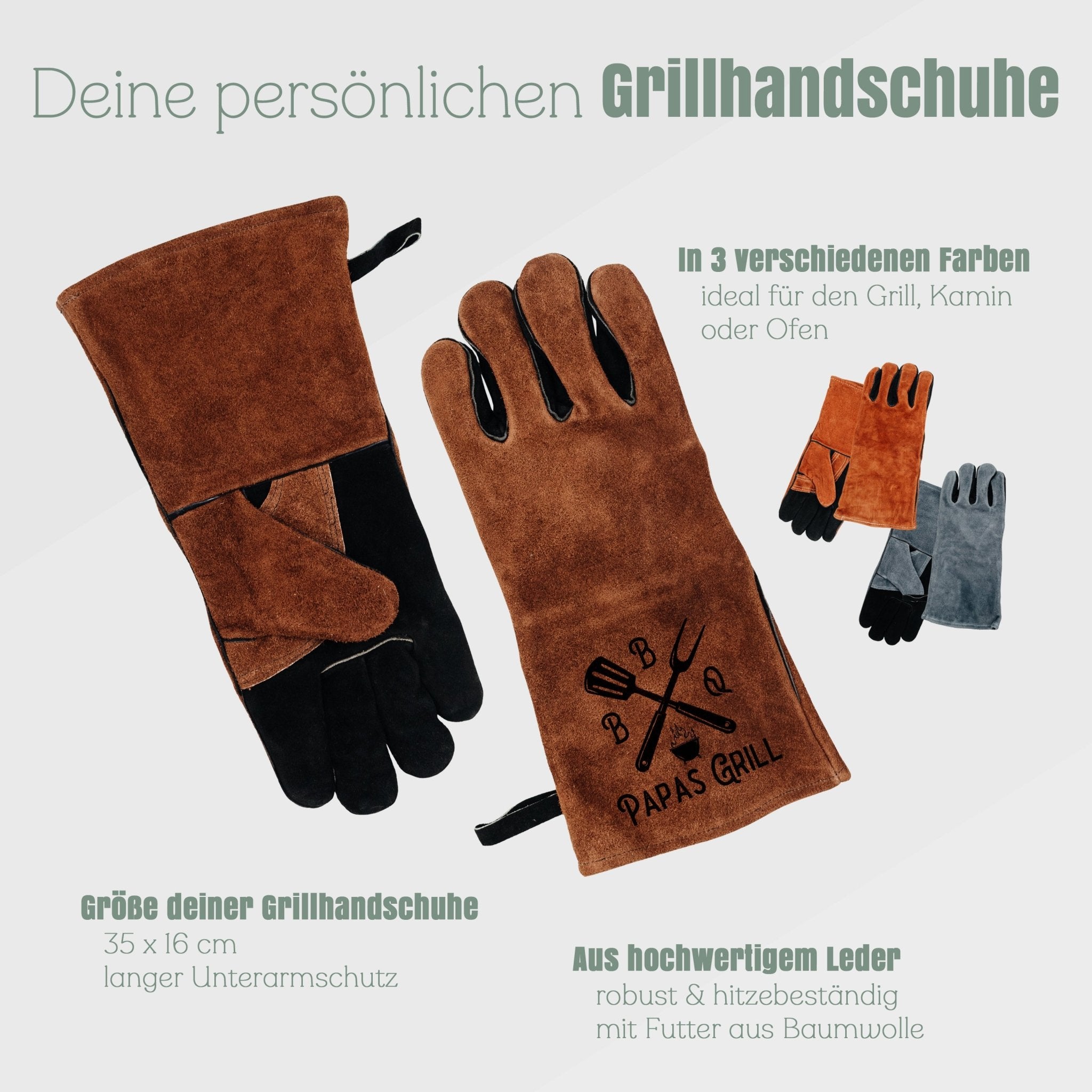 Grillhandschuh Leder - BBQ Papas Grill - Abenteuernah