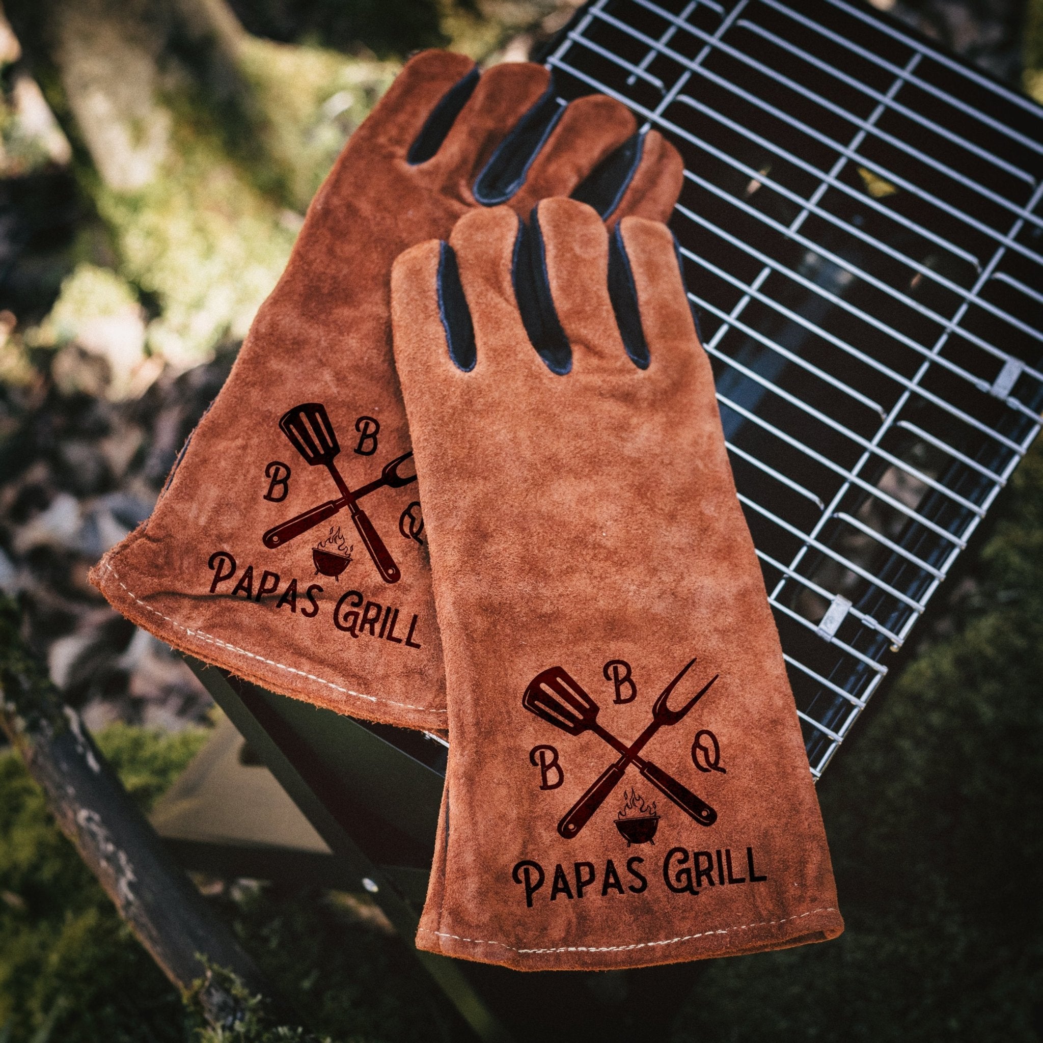 Grillhandschuh Leder - BBQ Papas Grill - Abenteuernah