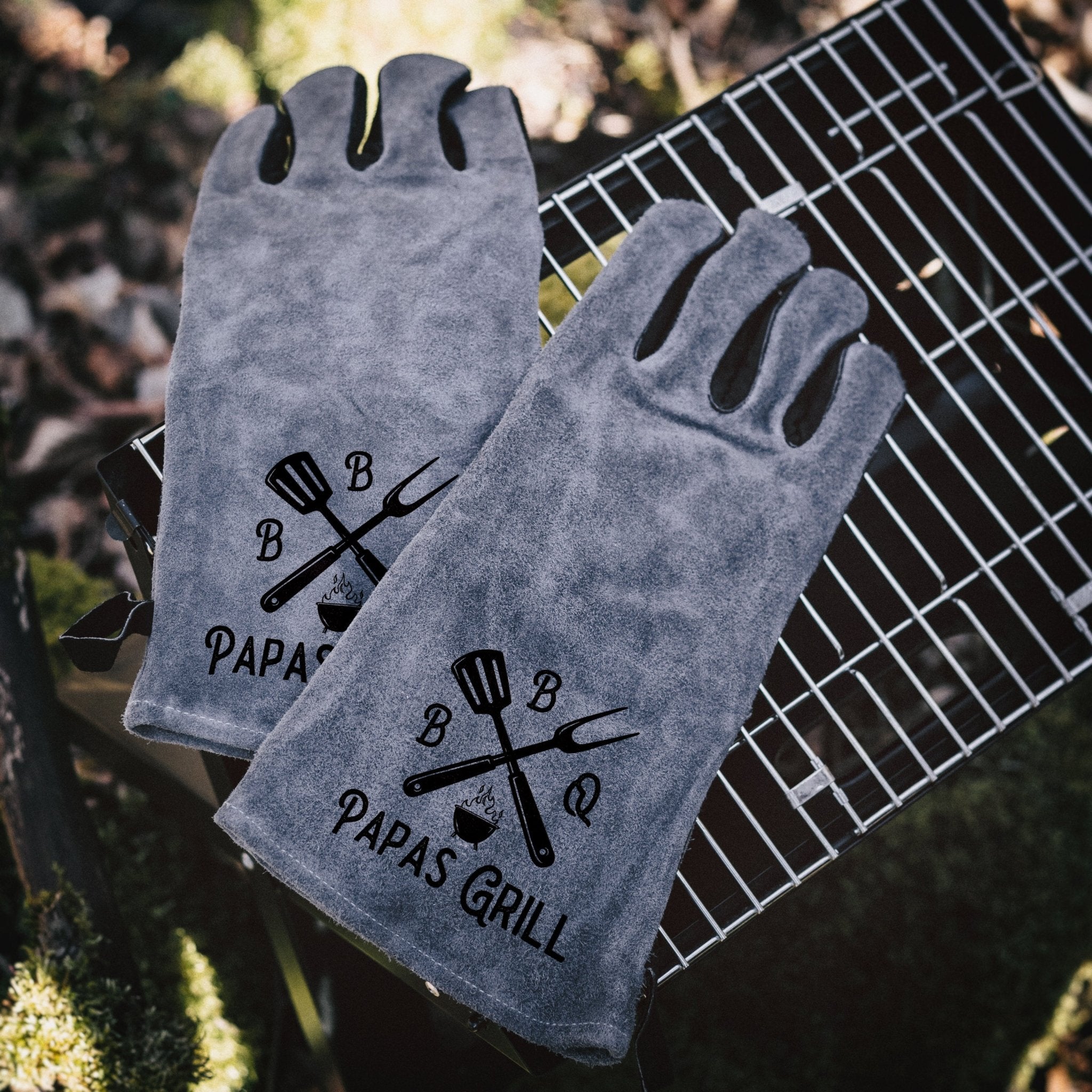 Grillhandschuh Leder - BBQ Papas Grill - Abenteuernah