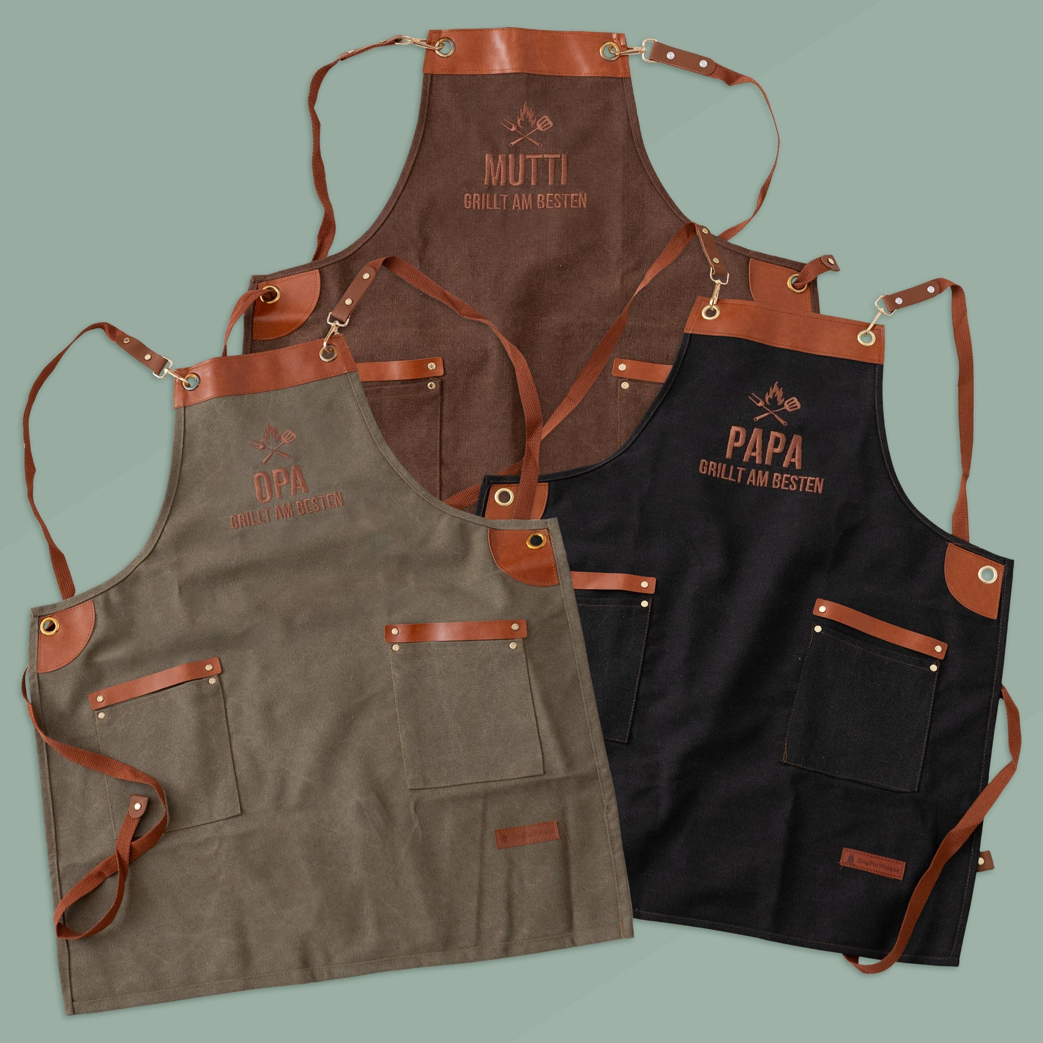 Grillschürze mit Stick - Grillt am Besten - Abenteuernah