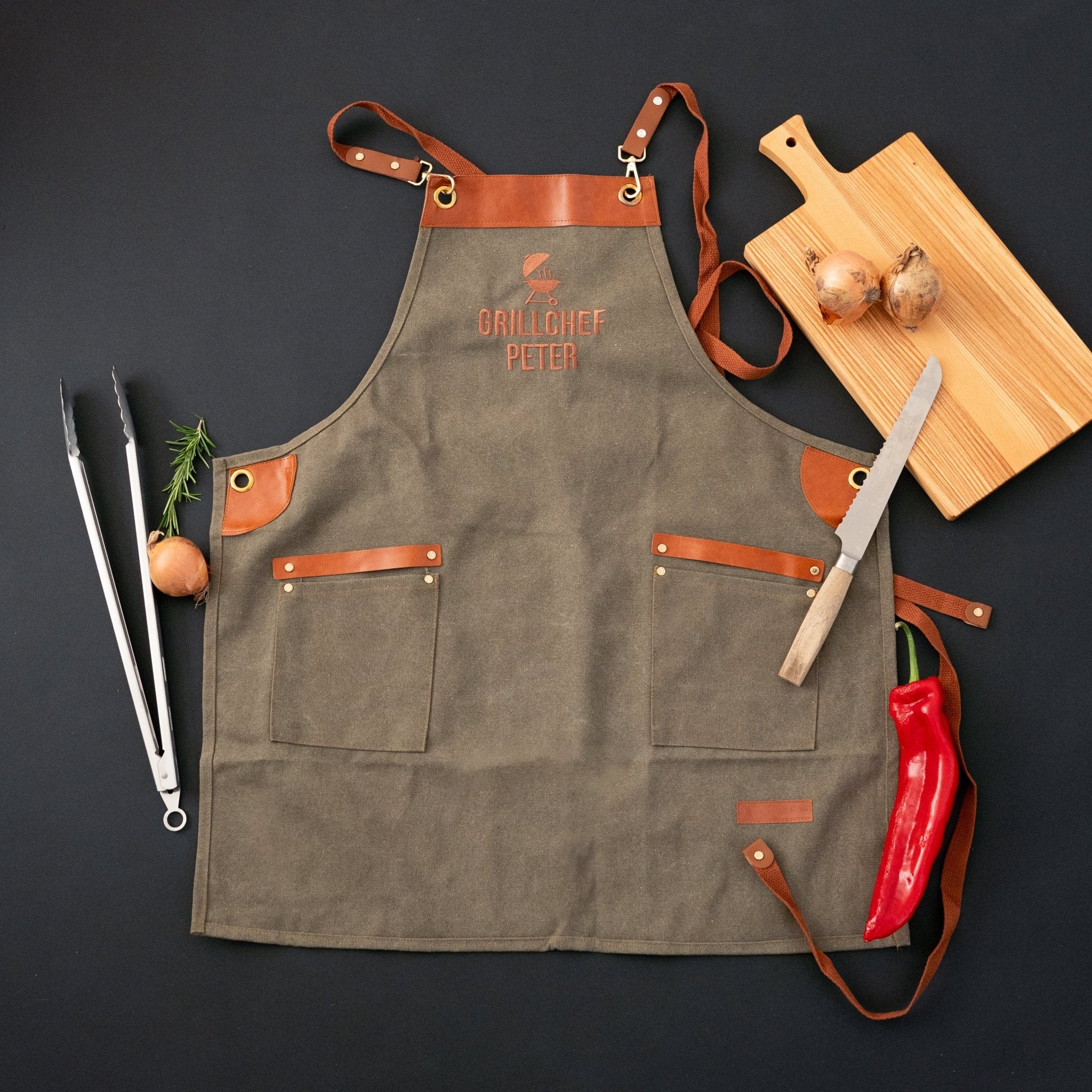 Grillschürze mit Stick - Grillchef - Abenteuernah