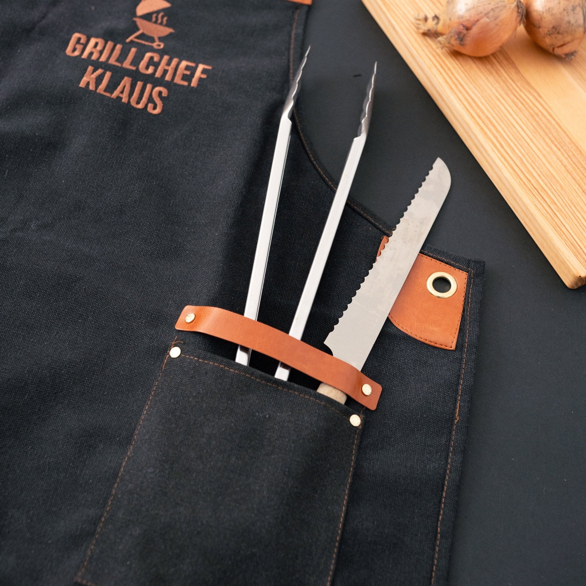 Grillschürze mit Stick - Grillchef - Abenteuernah