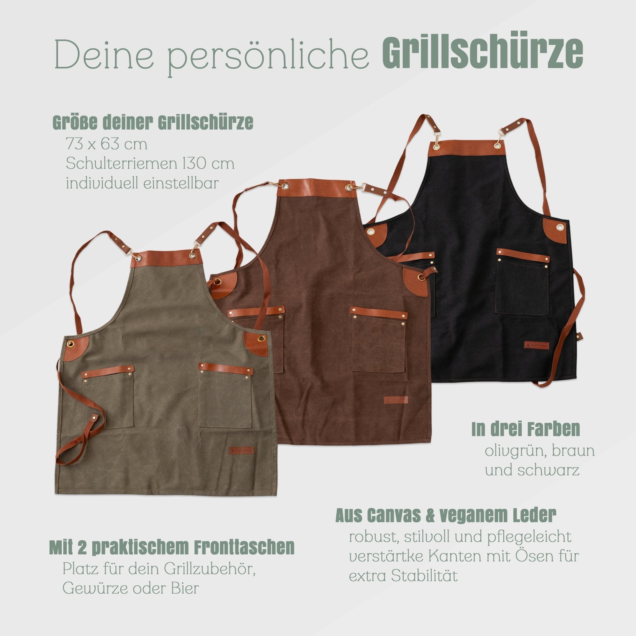 Grillschürze mit Stick - Grillt am Besten - Abenteuernah