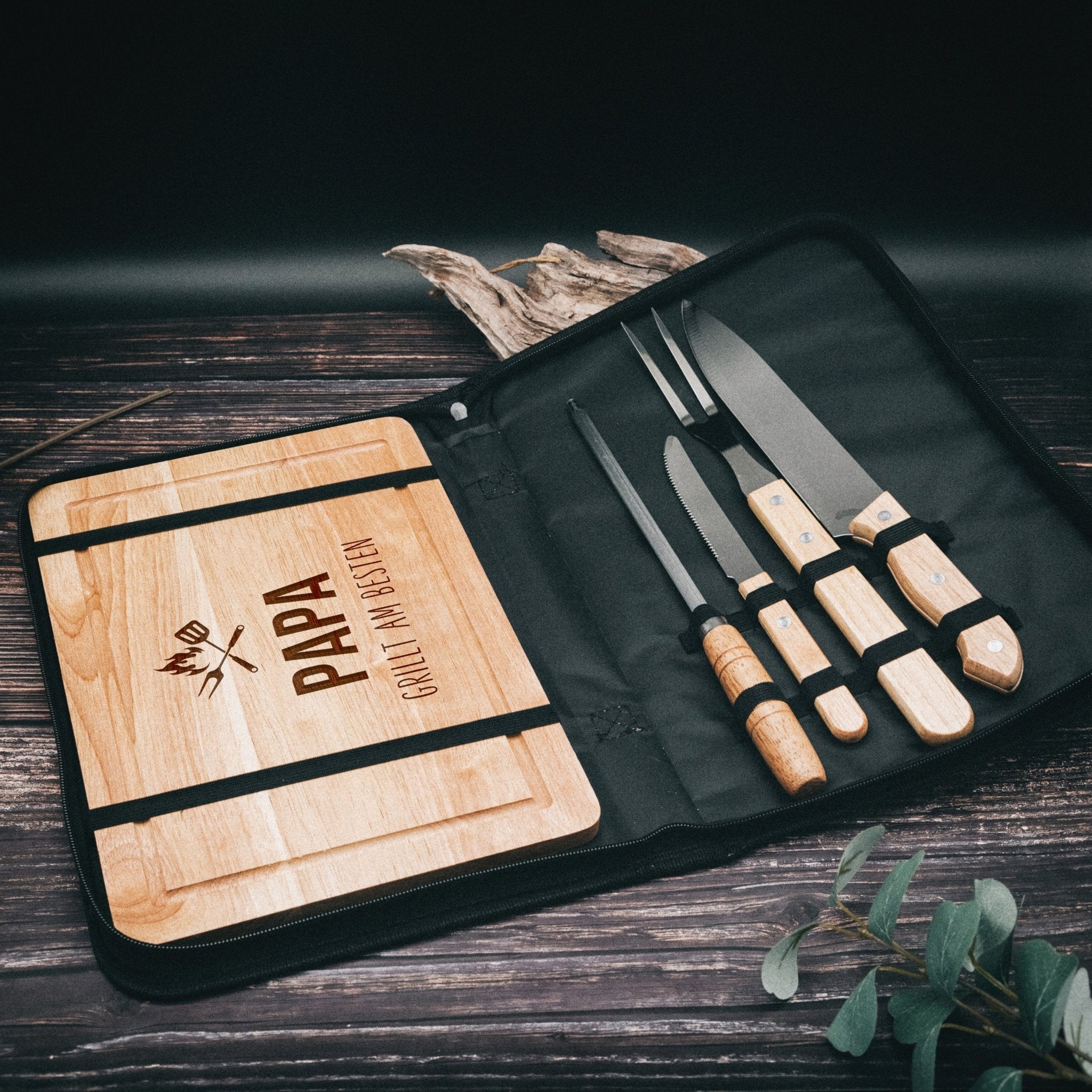 Grillset und Tasche - Papa grillt am Besten - Abenteuernah