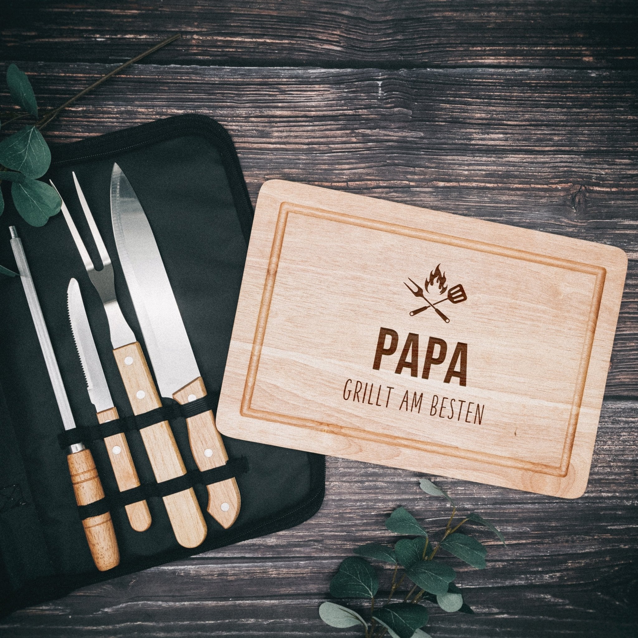 Grillset und Tasche - Papa grillt am Besten - Abenteuernah