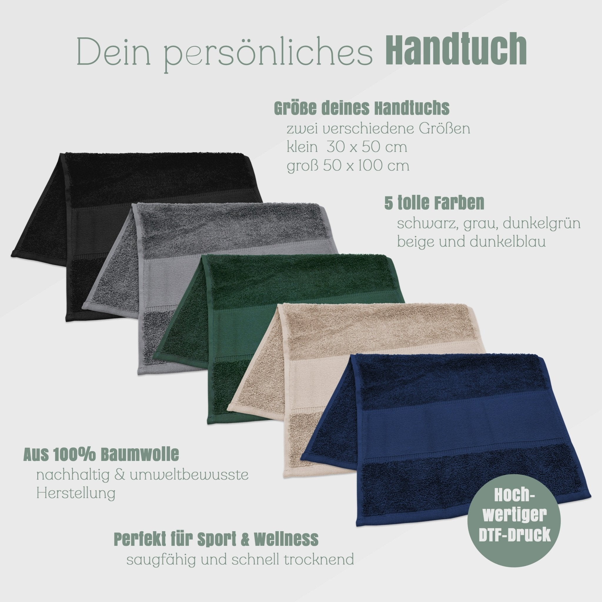 Handtuch Baumwolle personalisiert - Train Hard - Abenteuernah