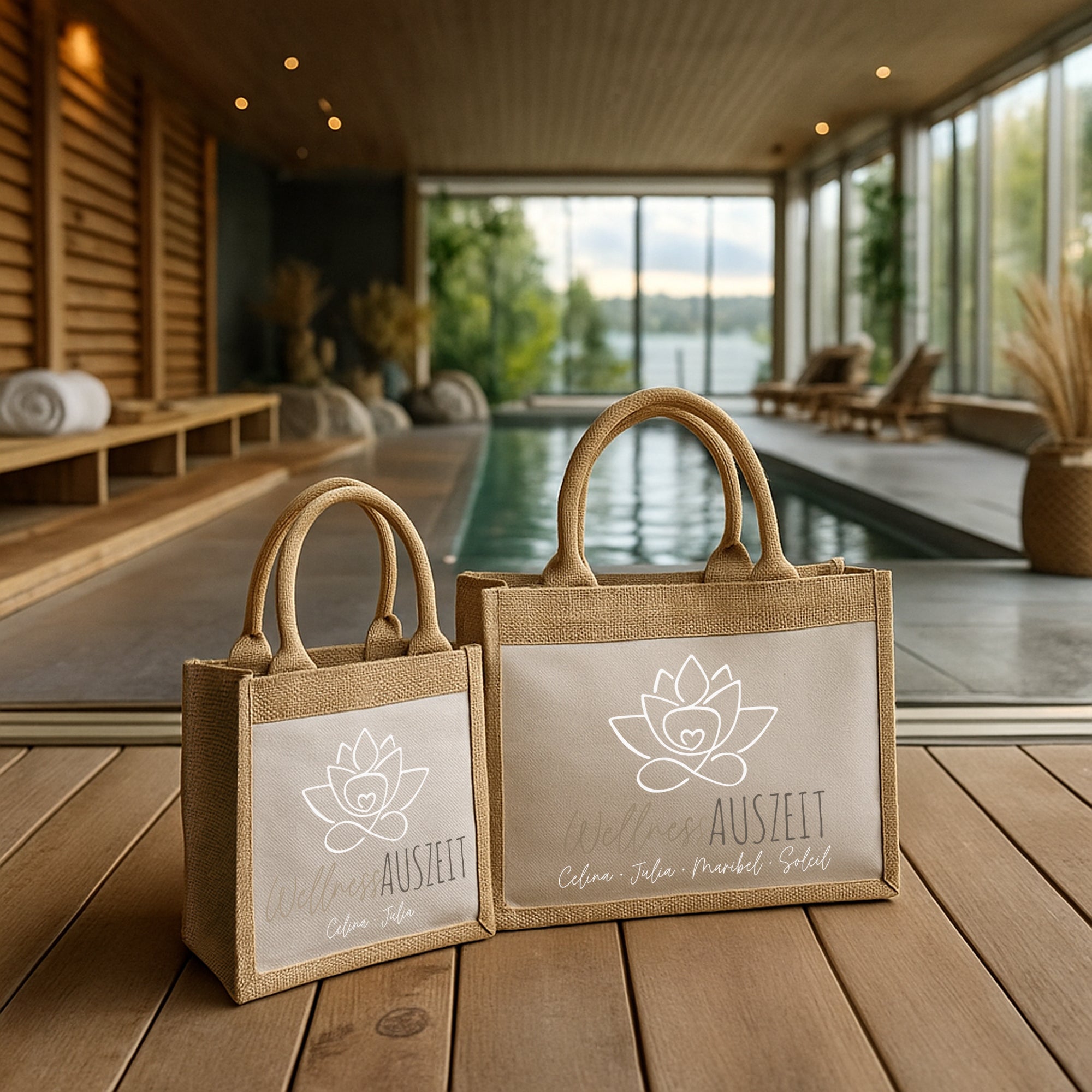 Jutetasche - Wellness Auszeit - Abenteuernah