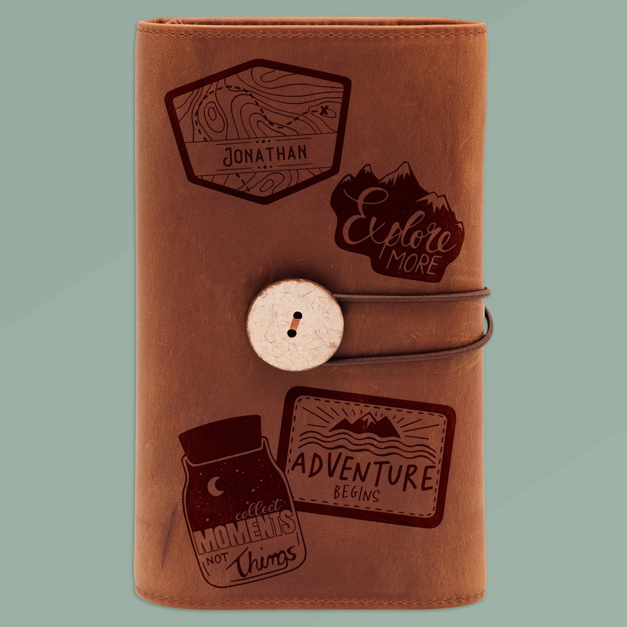 Kabelorganizer aus echtem Leder - Vintage Travel + Wunschname - Abenteuernah