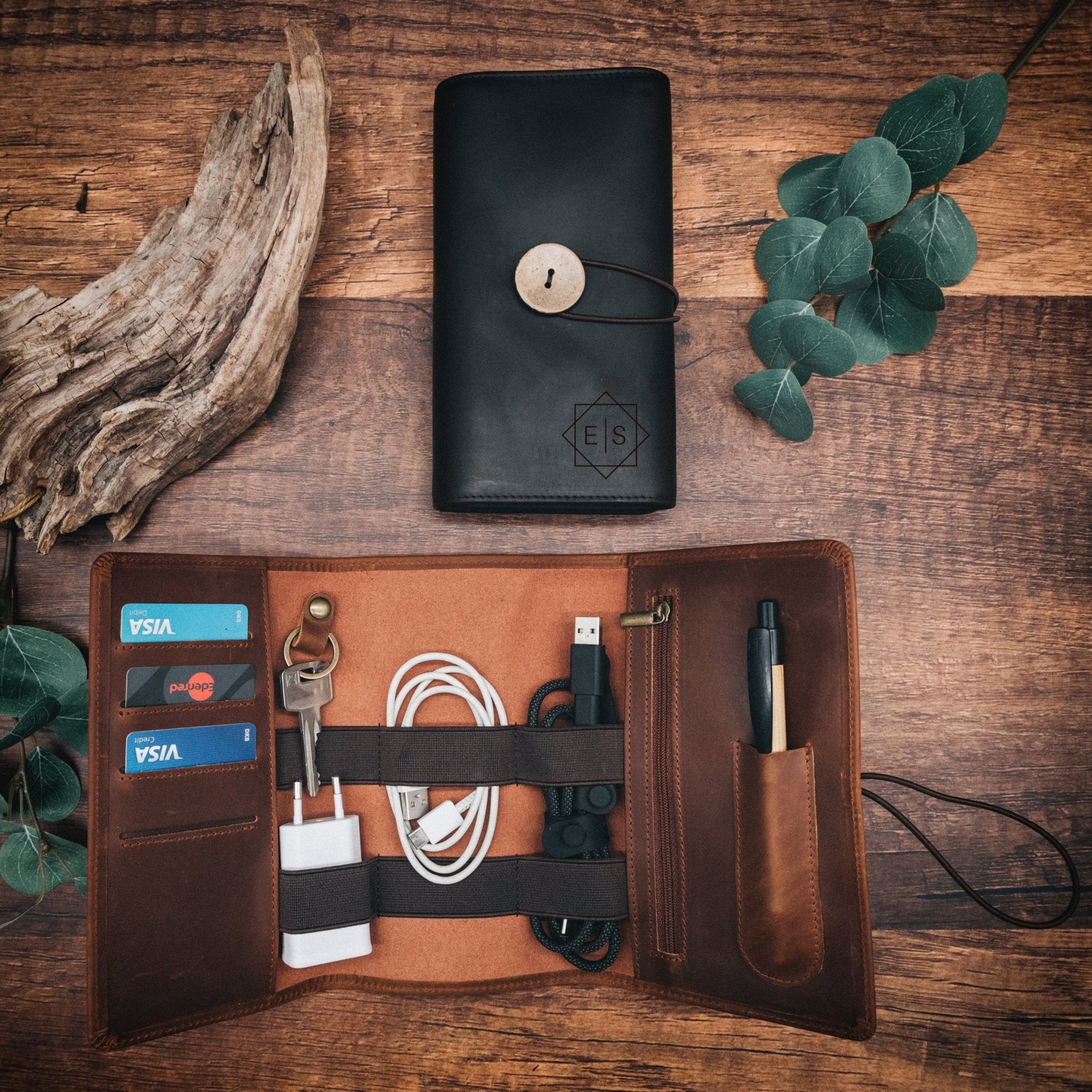 Kabelorganizer aus echtem Leder - Wunschdesign - Abenteuernah