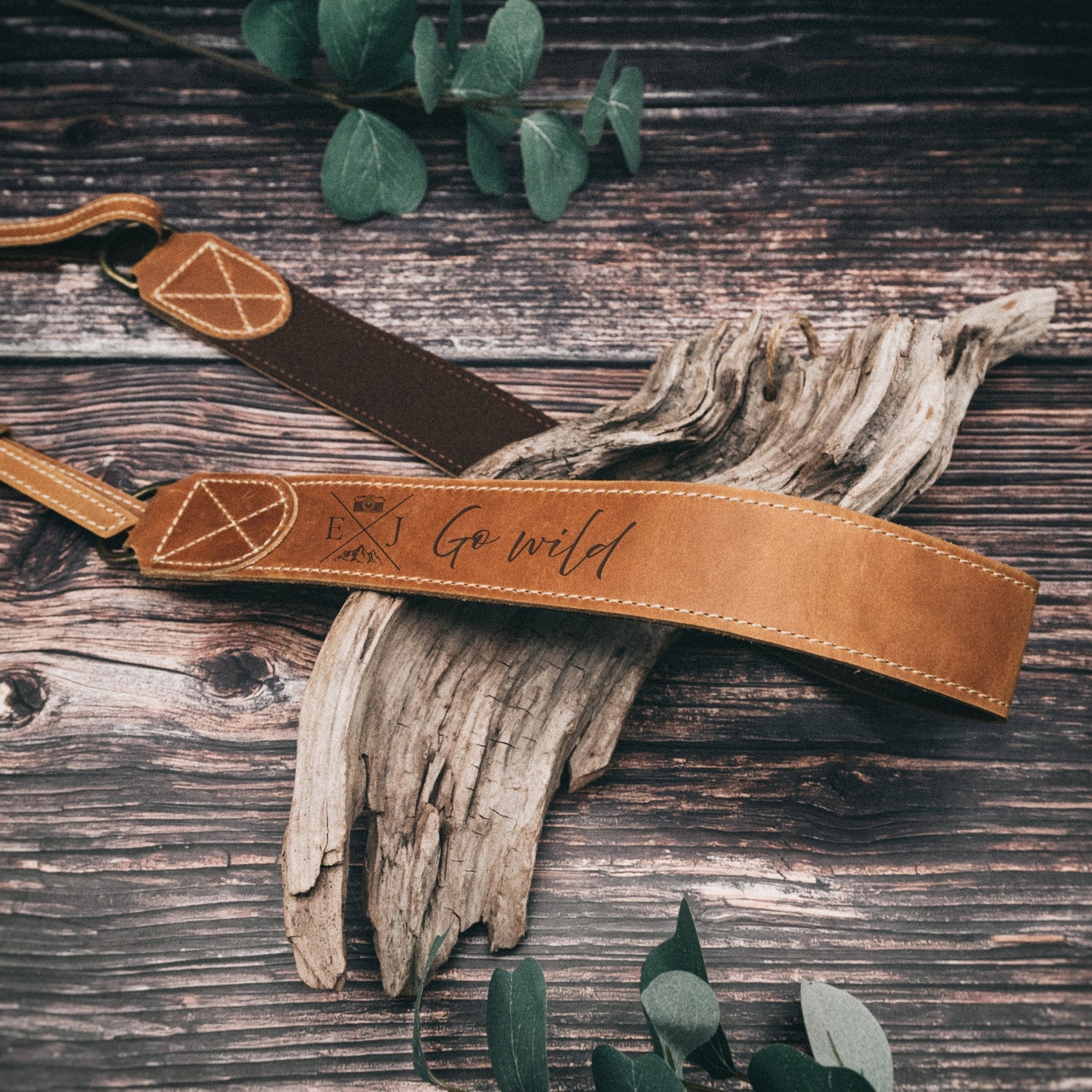 Kameragurt Echtleder - Go wild - Abenteuernah