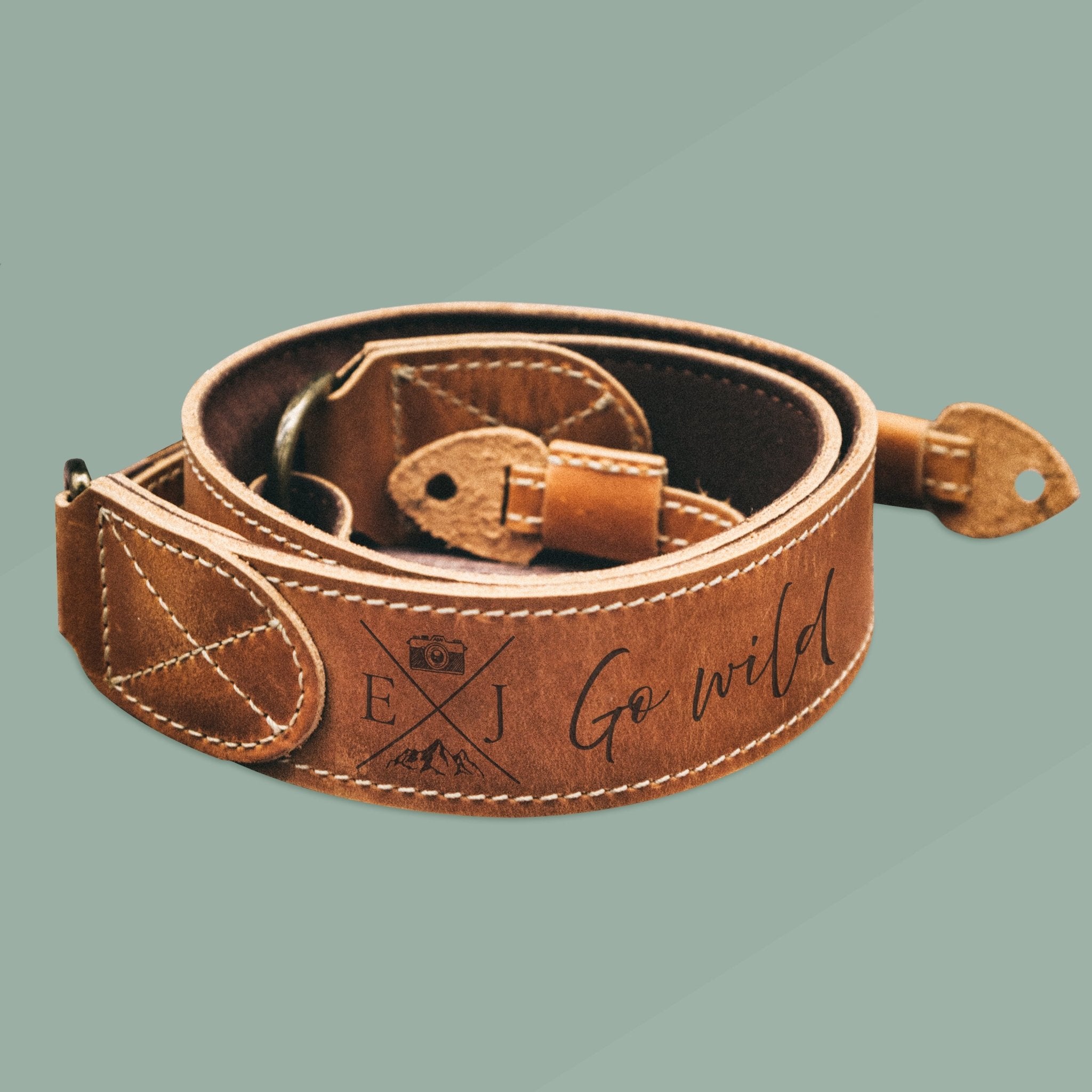 Kameragurt Echtleder - Go wild - Abenteuernah