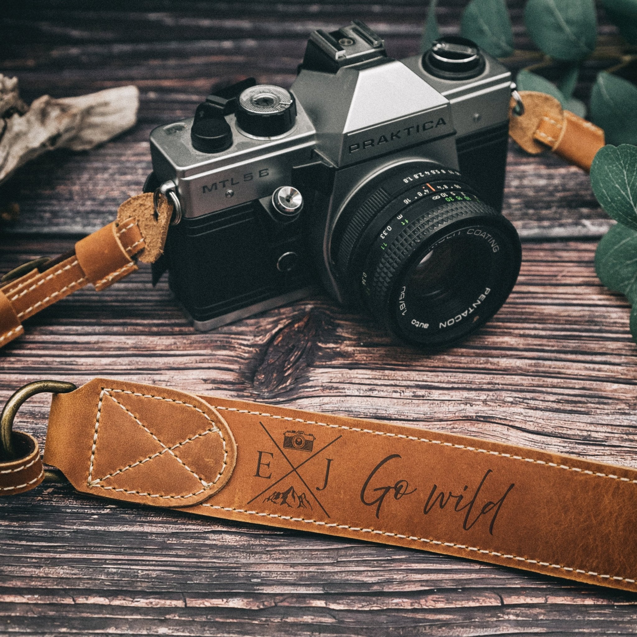 Kameragurt Echtleder - Go wild - Abenteuernah