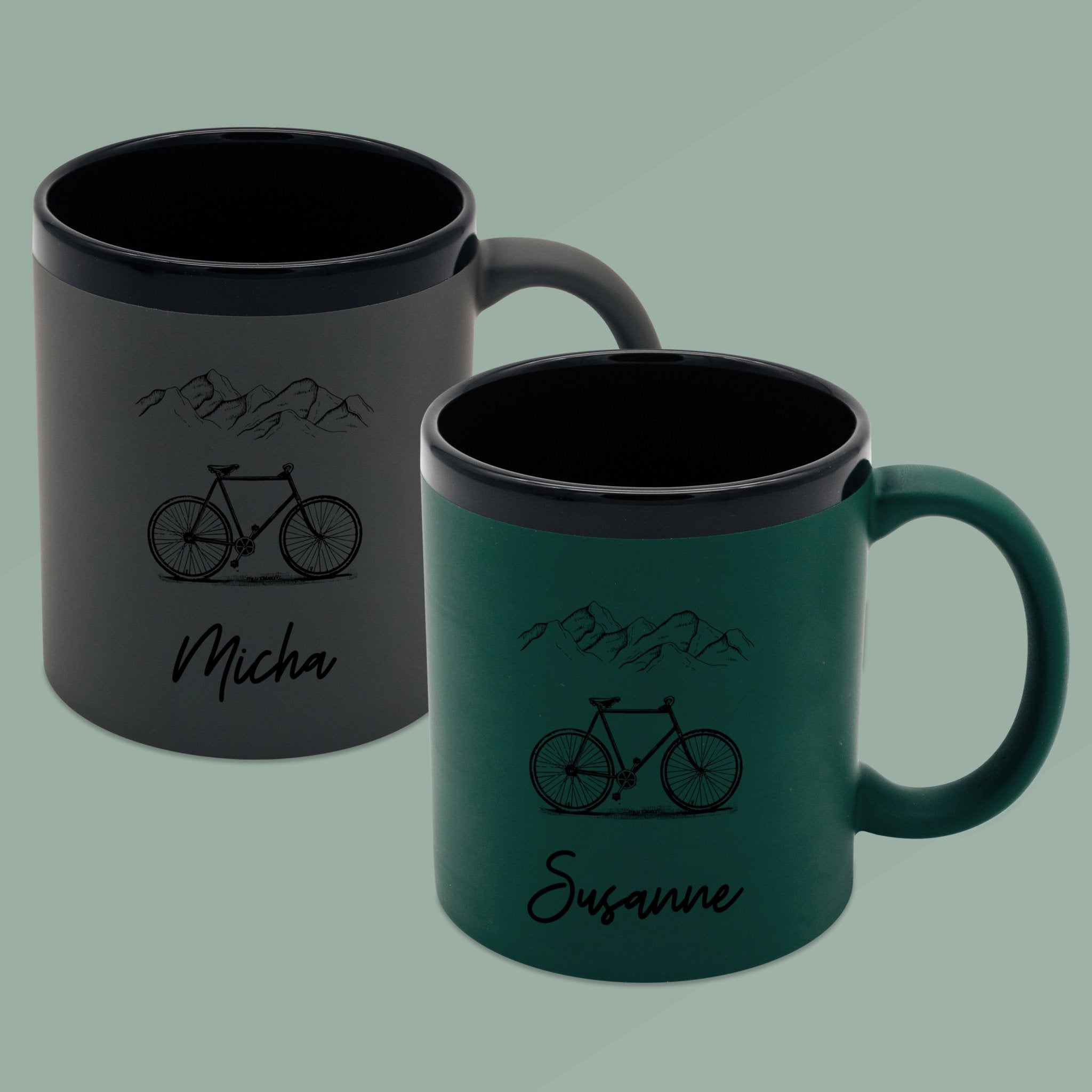 Keramiktasse farbig - Fahrrad - Abenteuernah