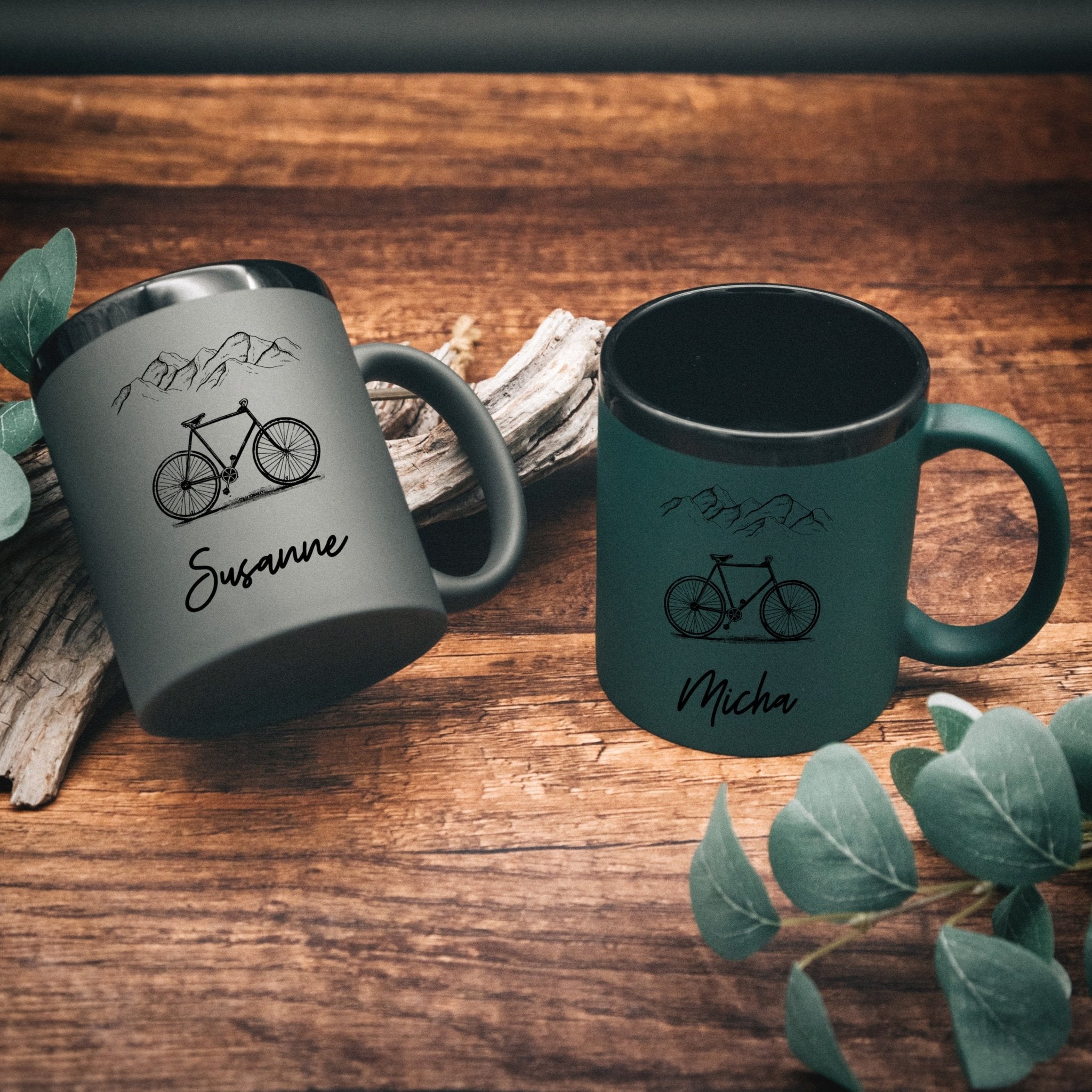 Keramiktasse farbig - Fahrrad - Abenteuernah