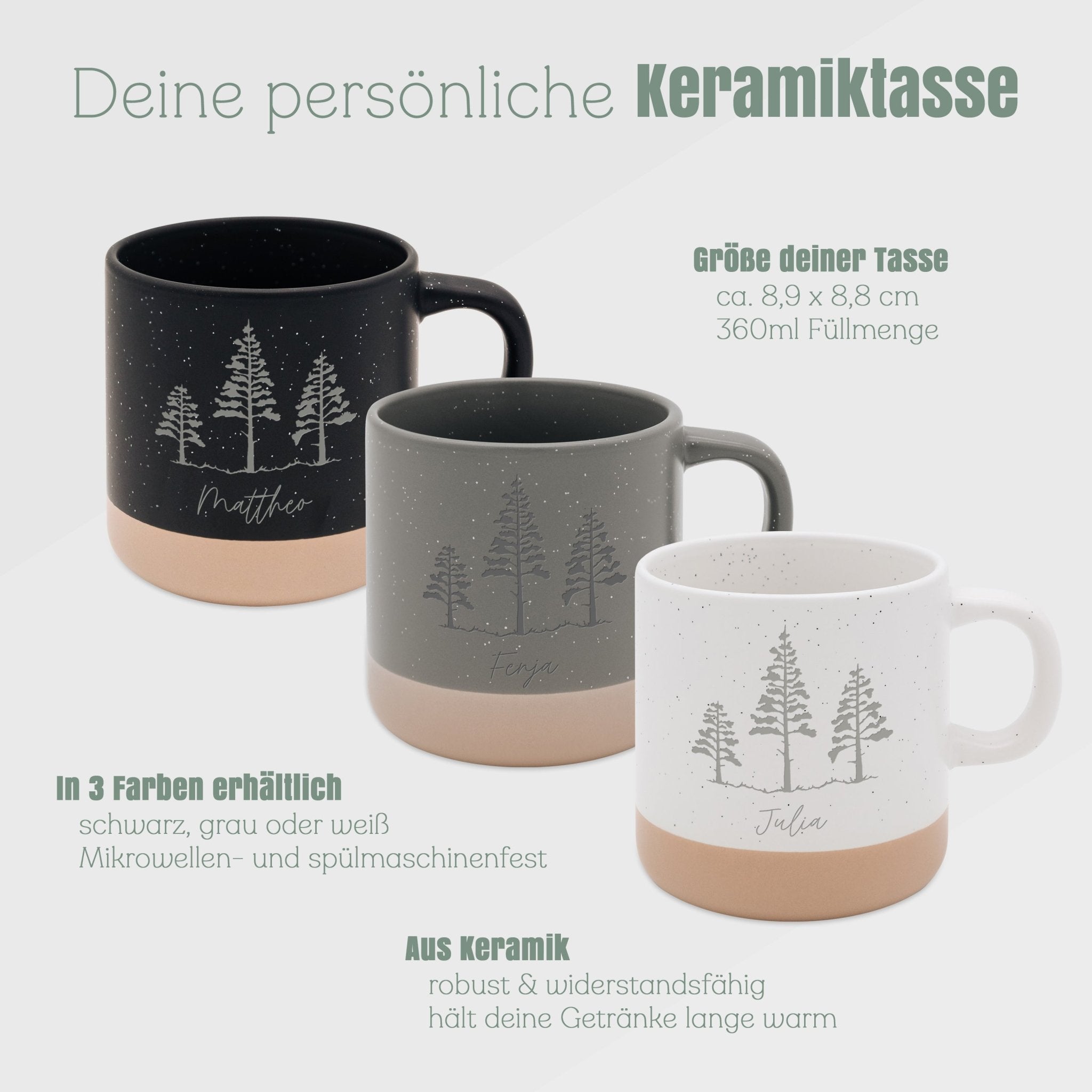 Keramiktasse Steingut - Wald - Abenteuernah