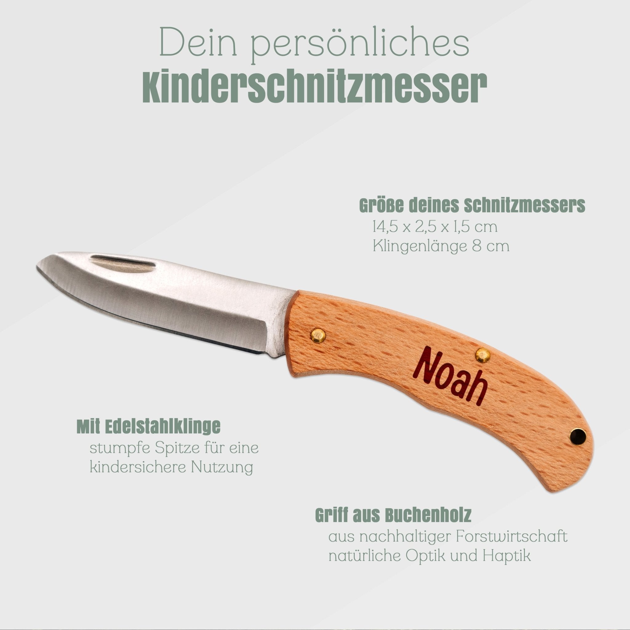 Kinder Schnitzmesser personalisiert - Abenteuernah