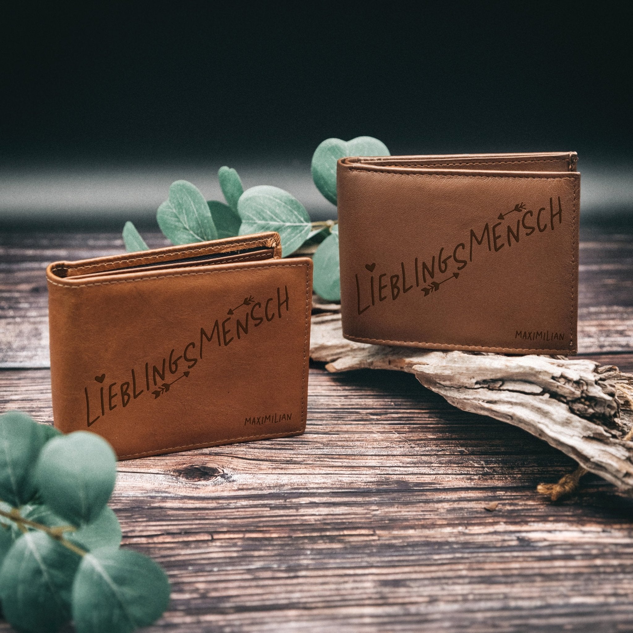 Leder Portemonnaie - Lieblingsmensch - Abenteuernah