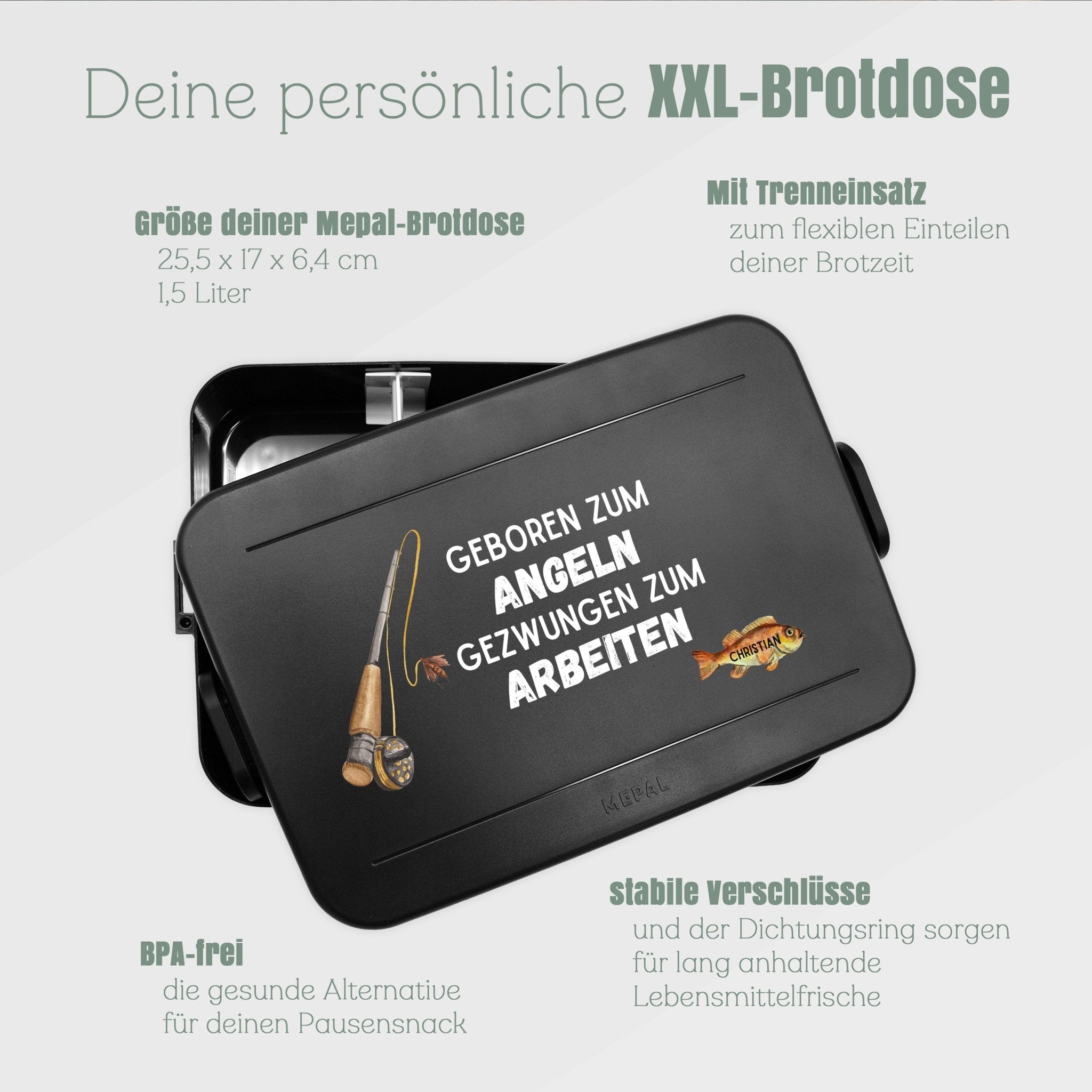 Mepal Brotdose schwarz XXL - Angeln - Abenteuernah