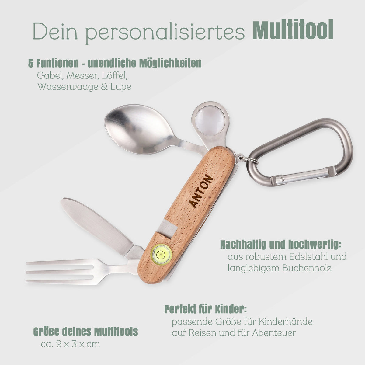 Multitool für Kinder personalisiert - Wunschname