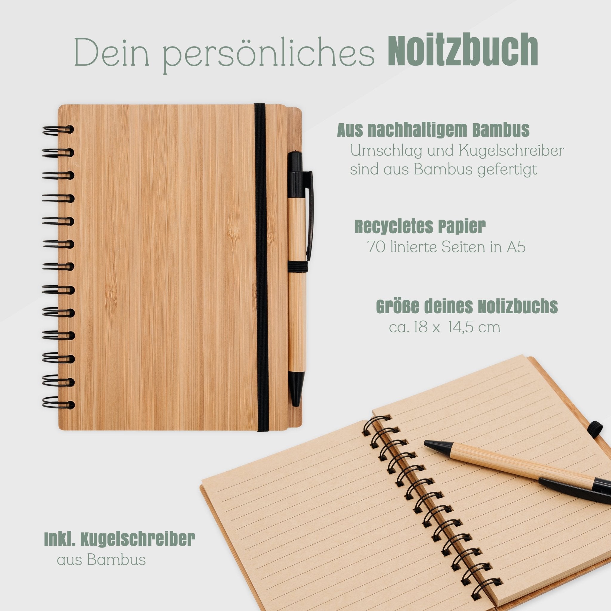 Notizbuch Holz - Fahrrad Berge - Abenteuernah