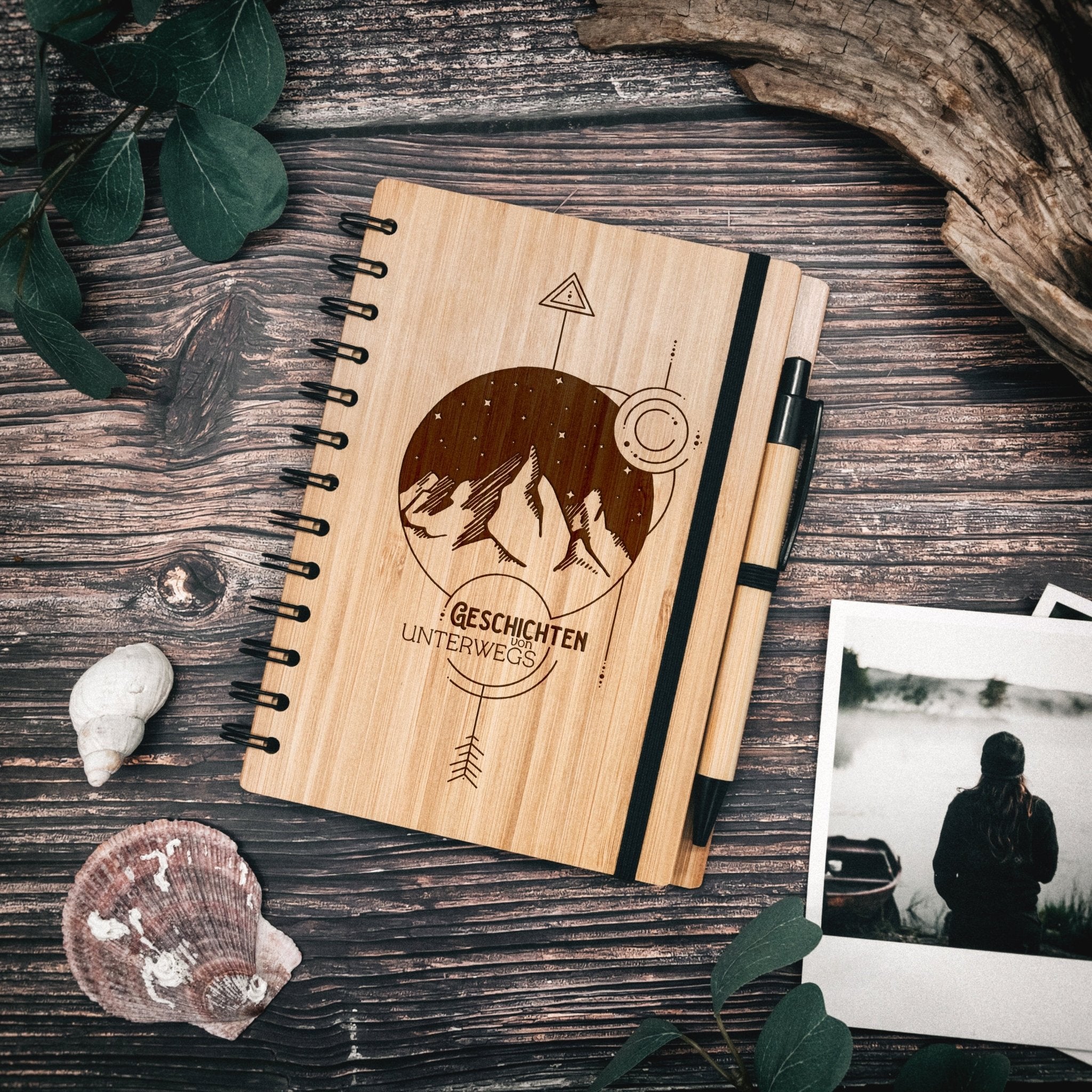 Notizbuch Holz - Landschaft Geo - Abenteuernah