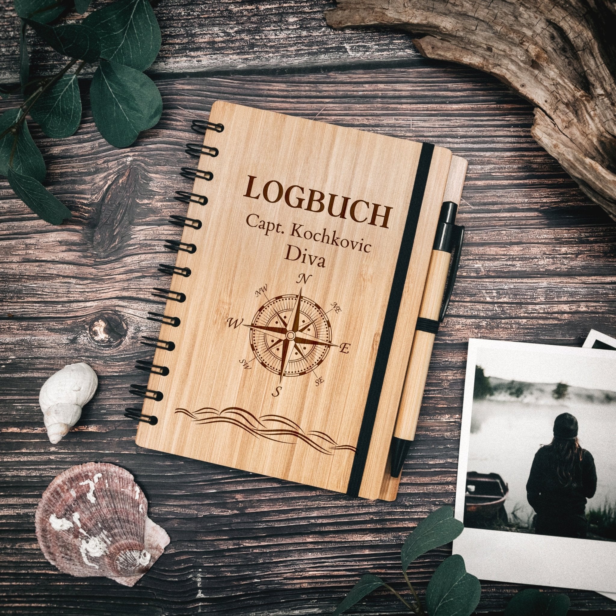 Notizbuch Holz - Logbuch - Abenteuernah