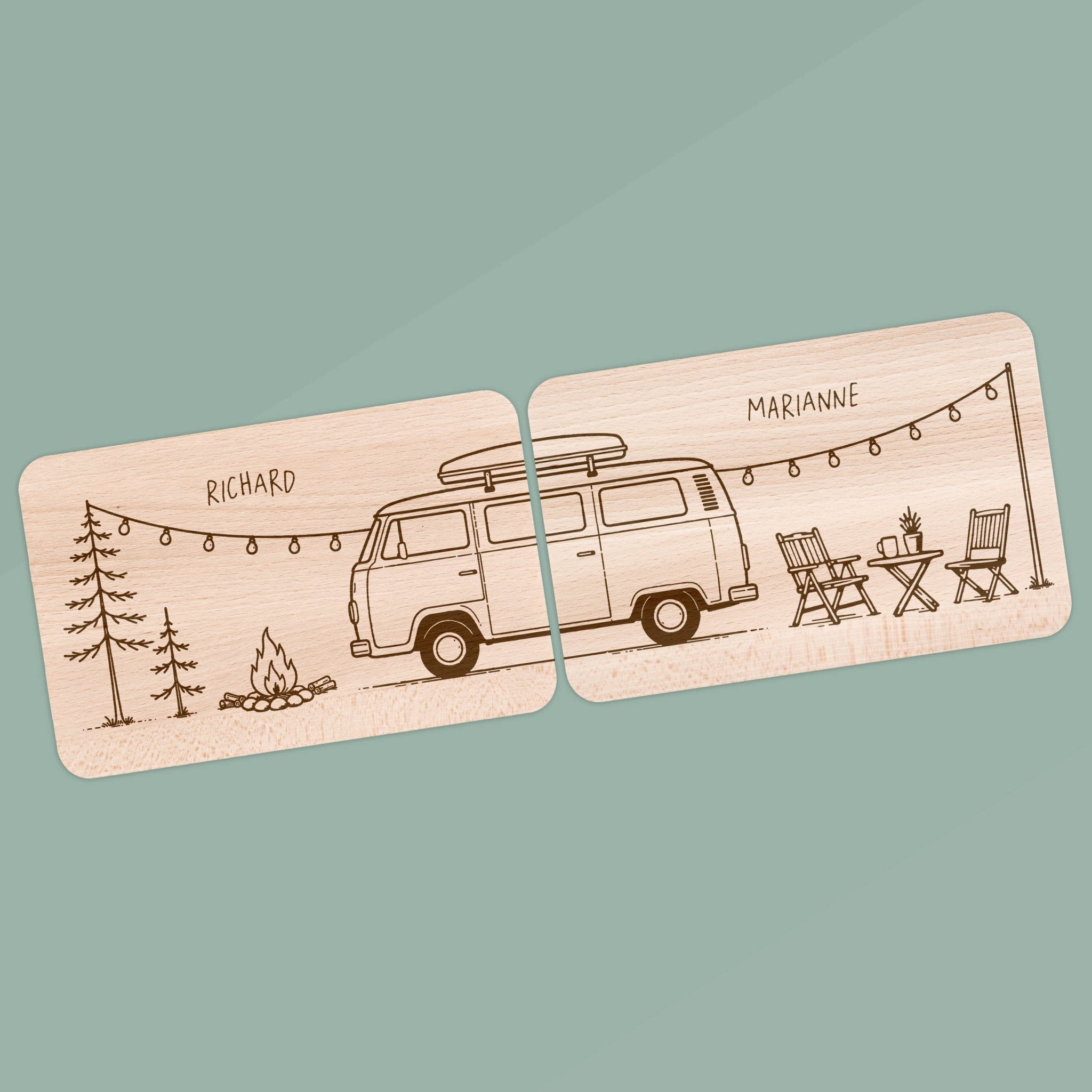 Partnerbrettchen Buche - Camper - Abenteuernah