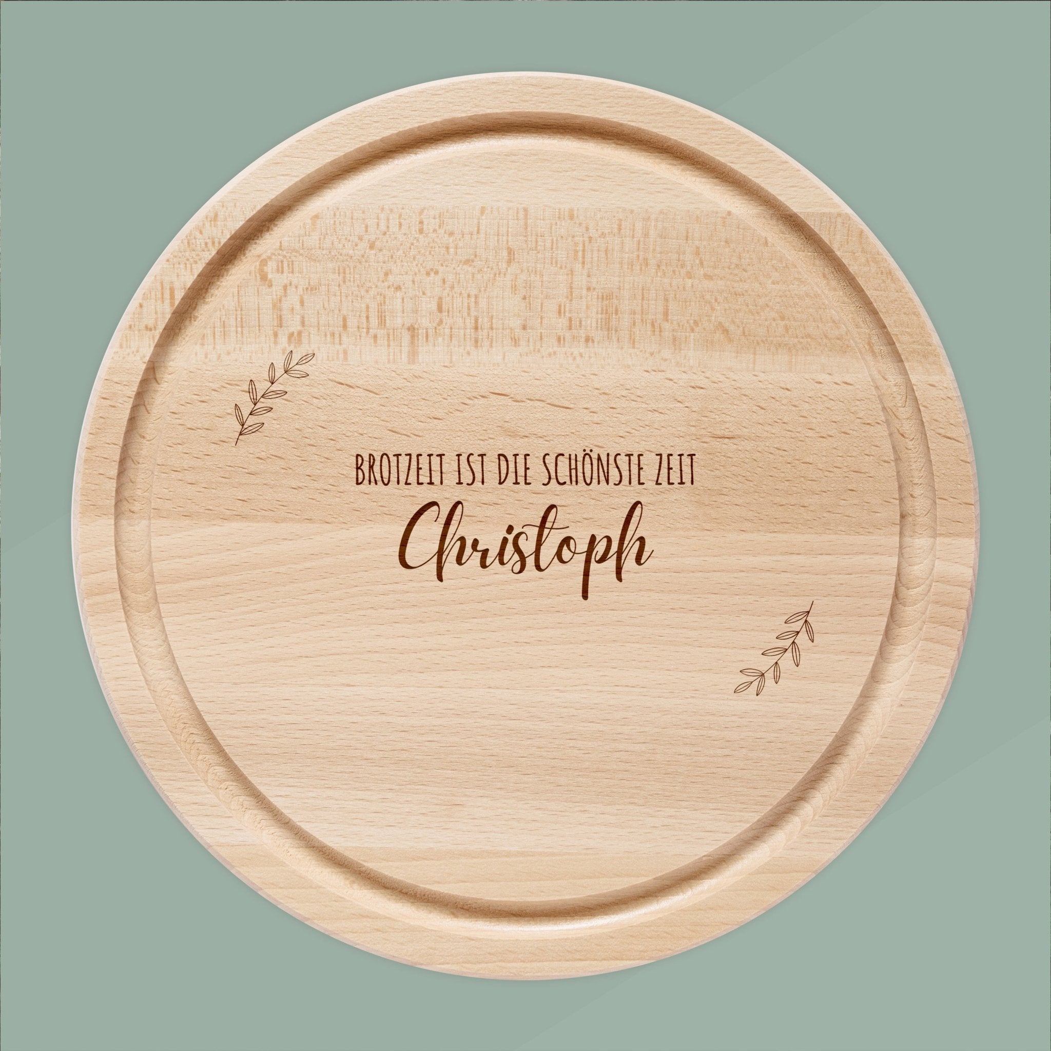 Rundes Holzbrett - Brotzeit schönste Zeit - Abenteuernah