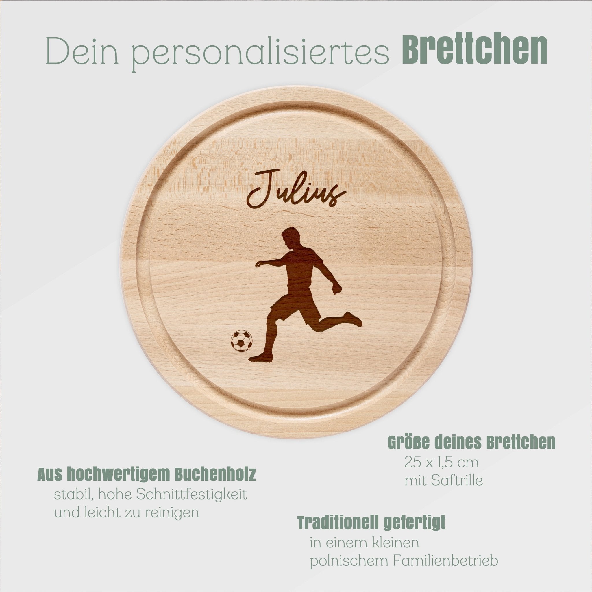 Rundes Holzbrett - Fußballer - Abenteuernah