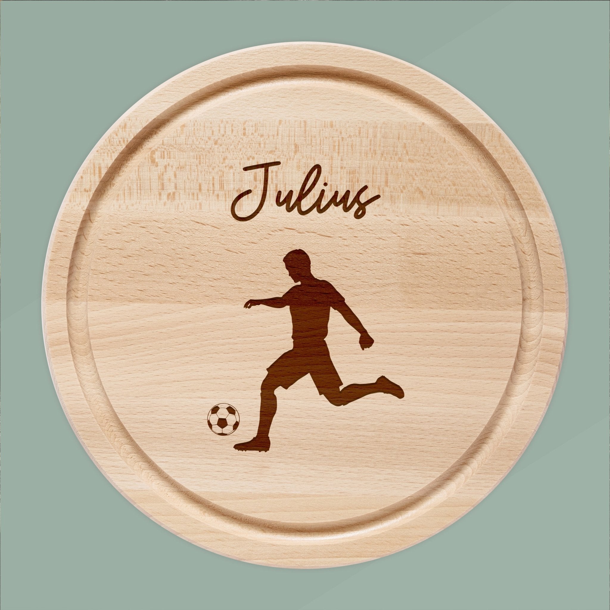 Rundes Holzbrett - Fußballer - Abenteuernah