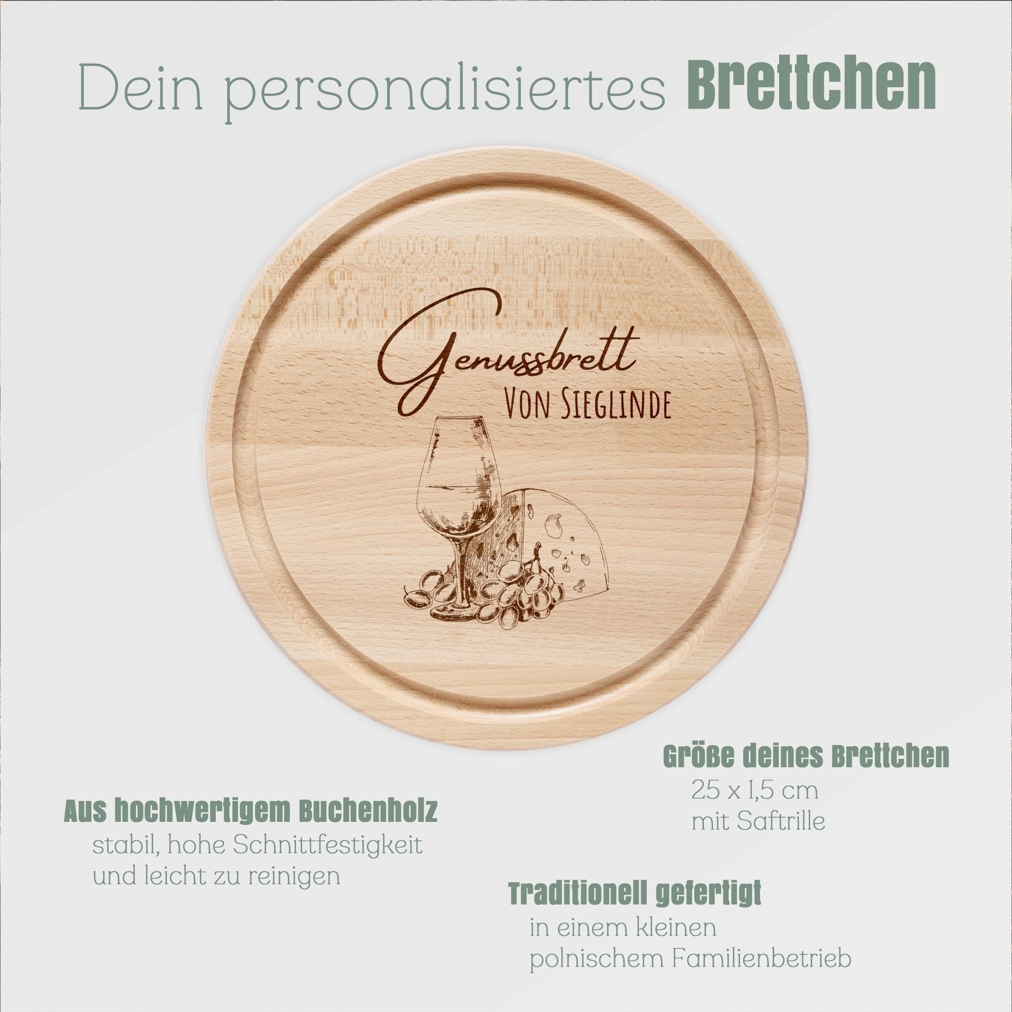 Rundes Holzbrett - Genussbrett - Abenteuernah