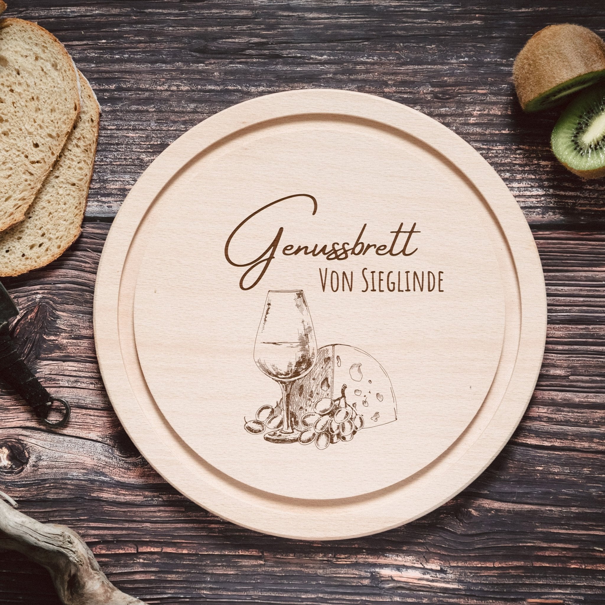 Rundes Holzbrett - Genussbrett - Abenteuernah