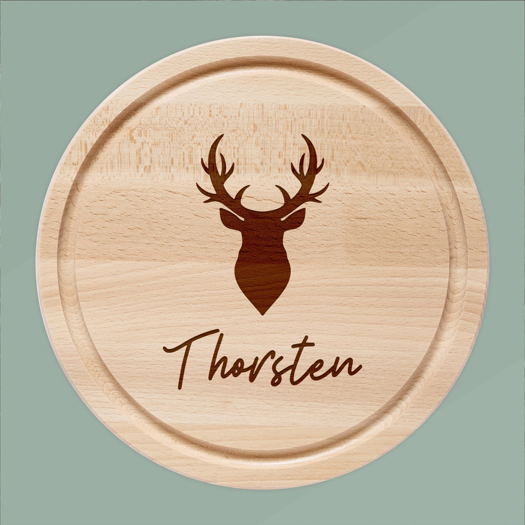 Rundes Holzbrett - Hirschkopf - Abenteuernah