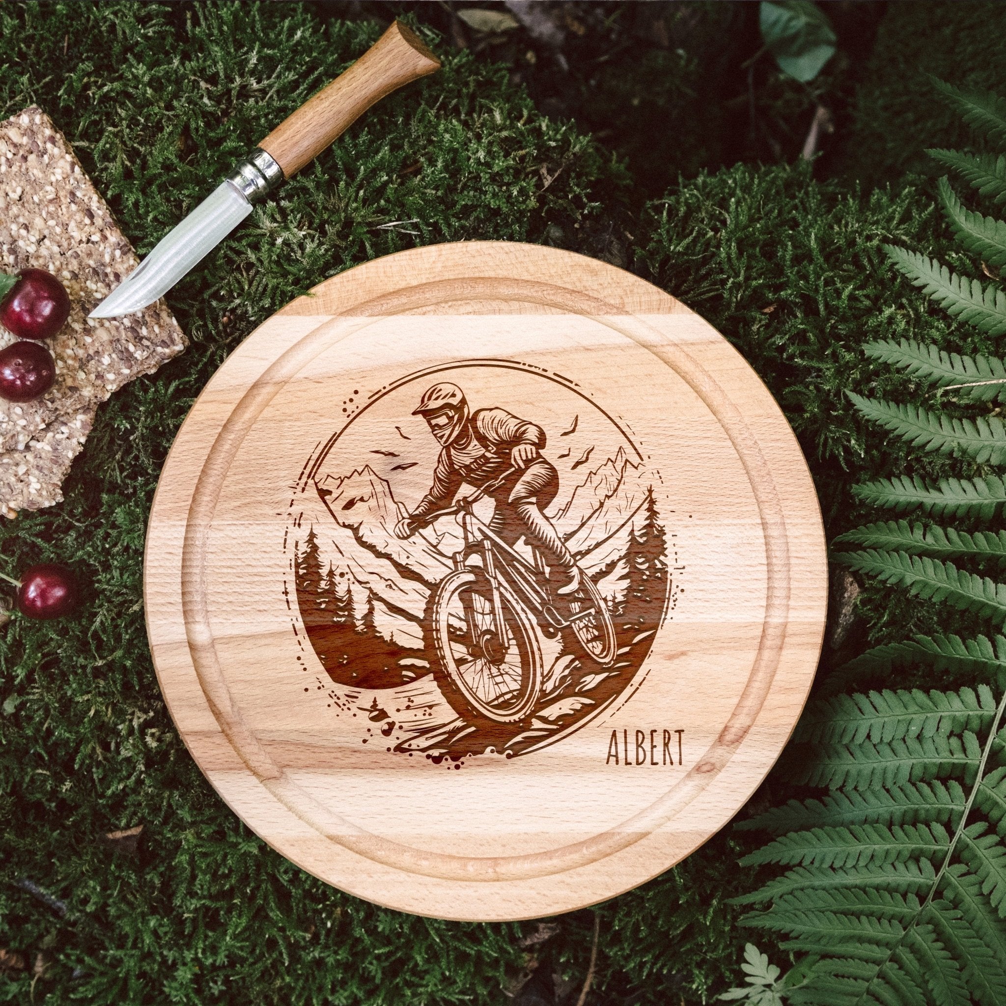 Rundes Holzbrett - Motorcross - Abenteuernah