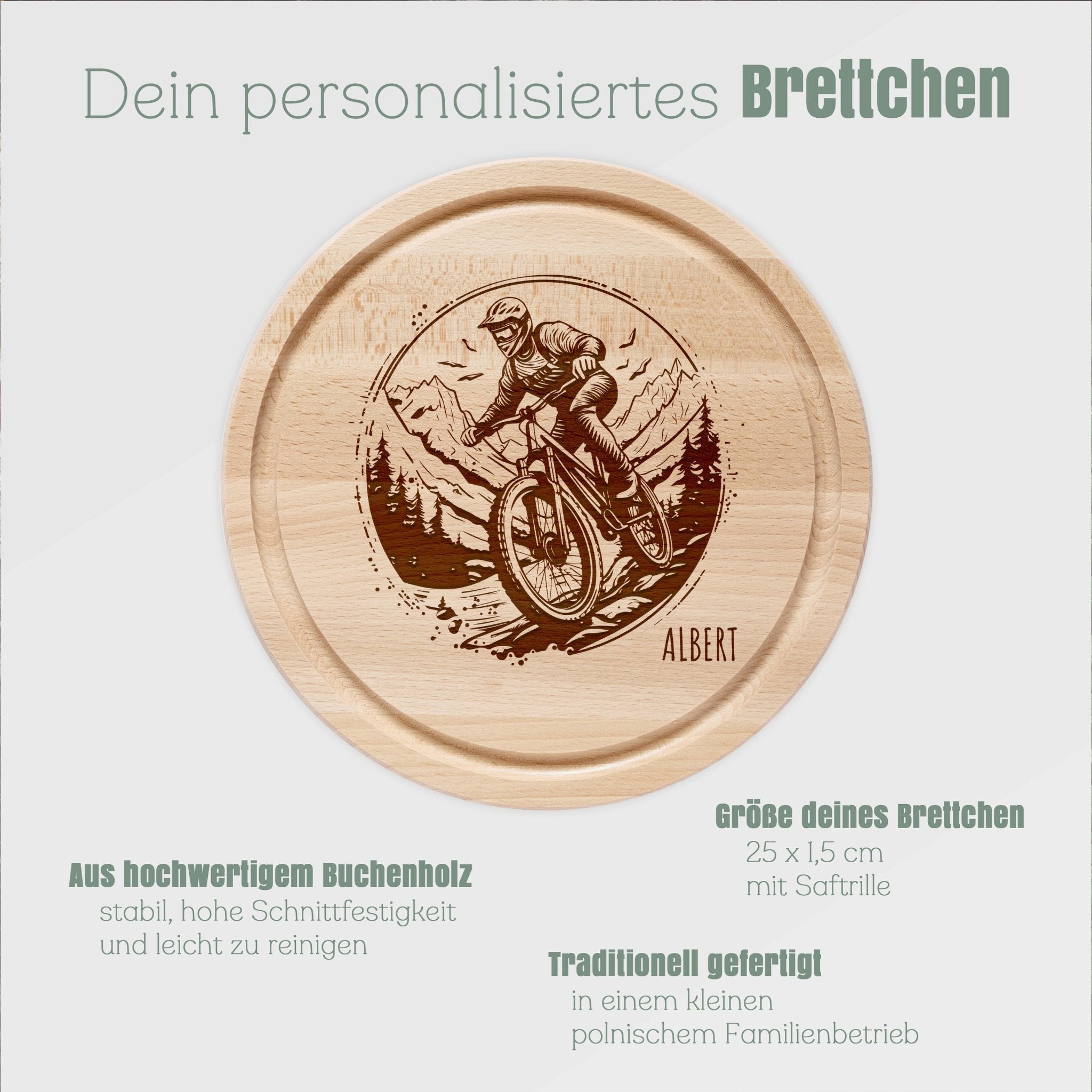 Rundes Holzbrett - Motorcross - Abenteuernah
