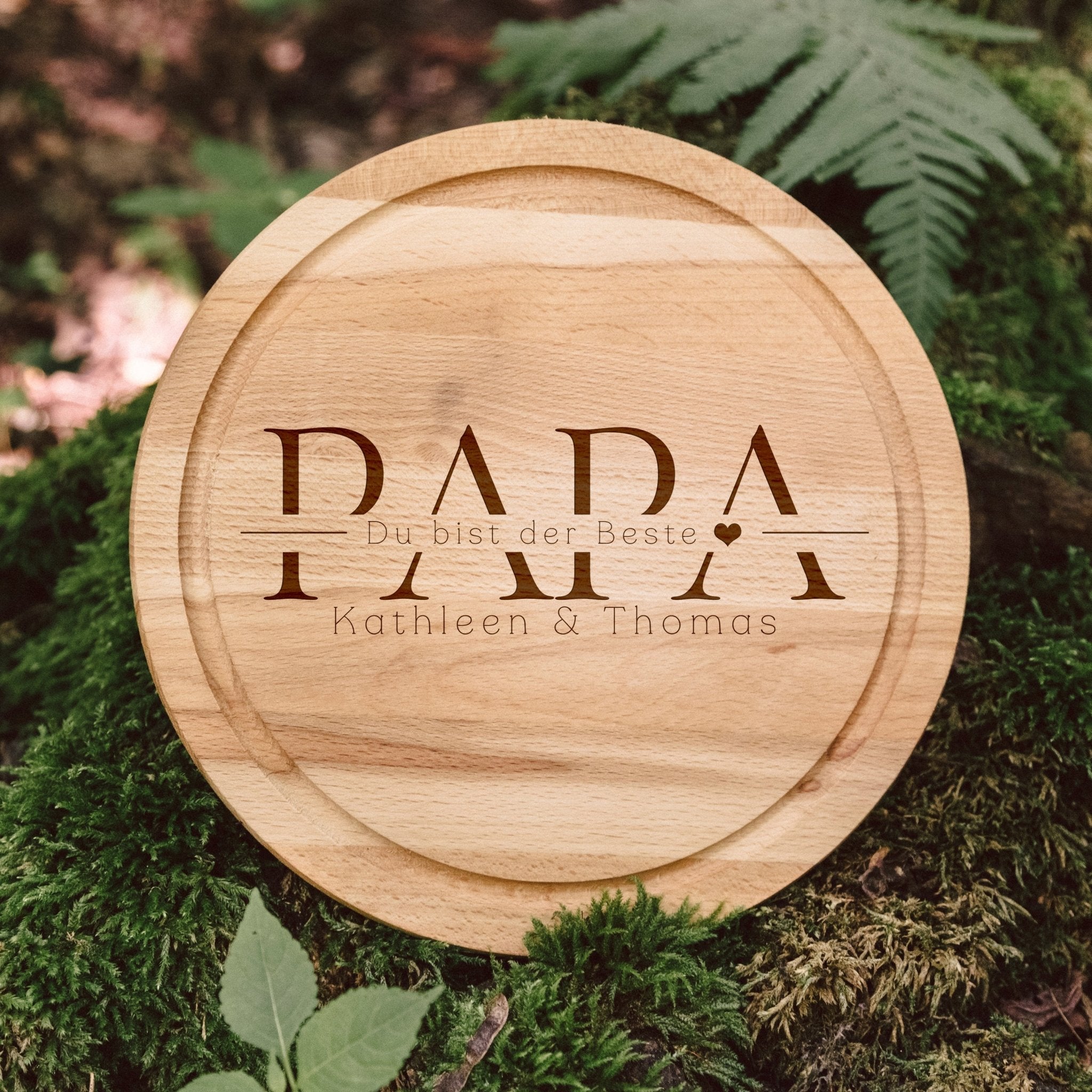 Rundes Holzbrett - Papa du bist der Beste - Abenteuernah