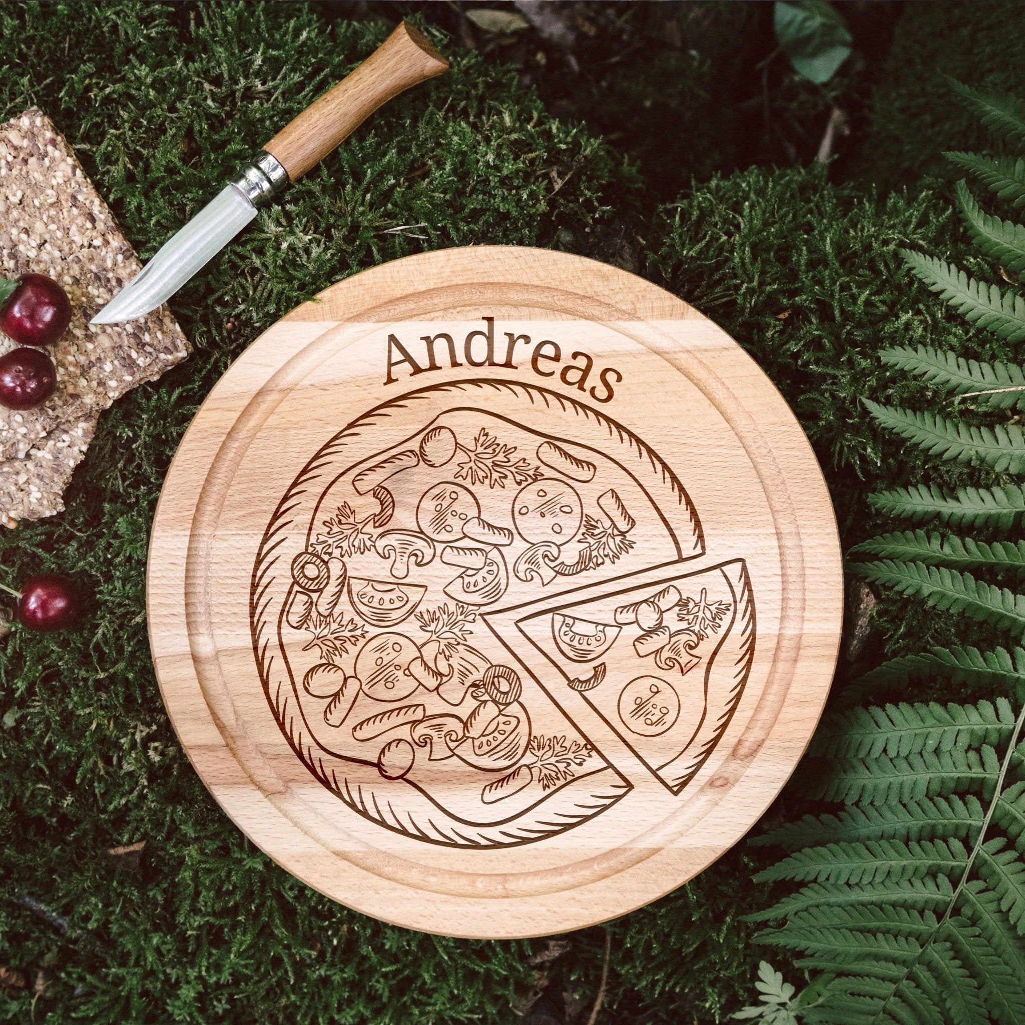 Rundes Holzbrett - Pizza - Abenteuernah