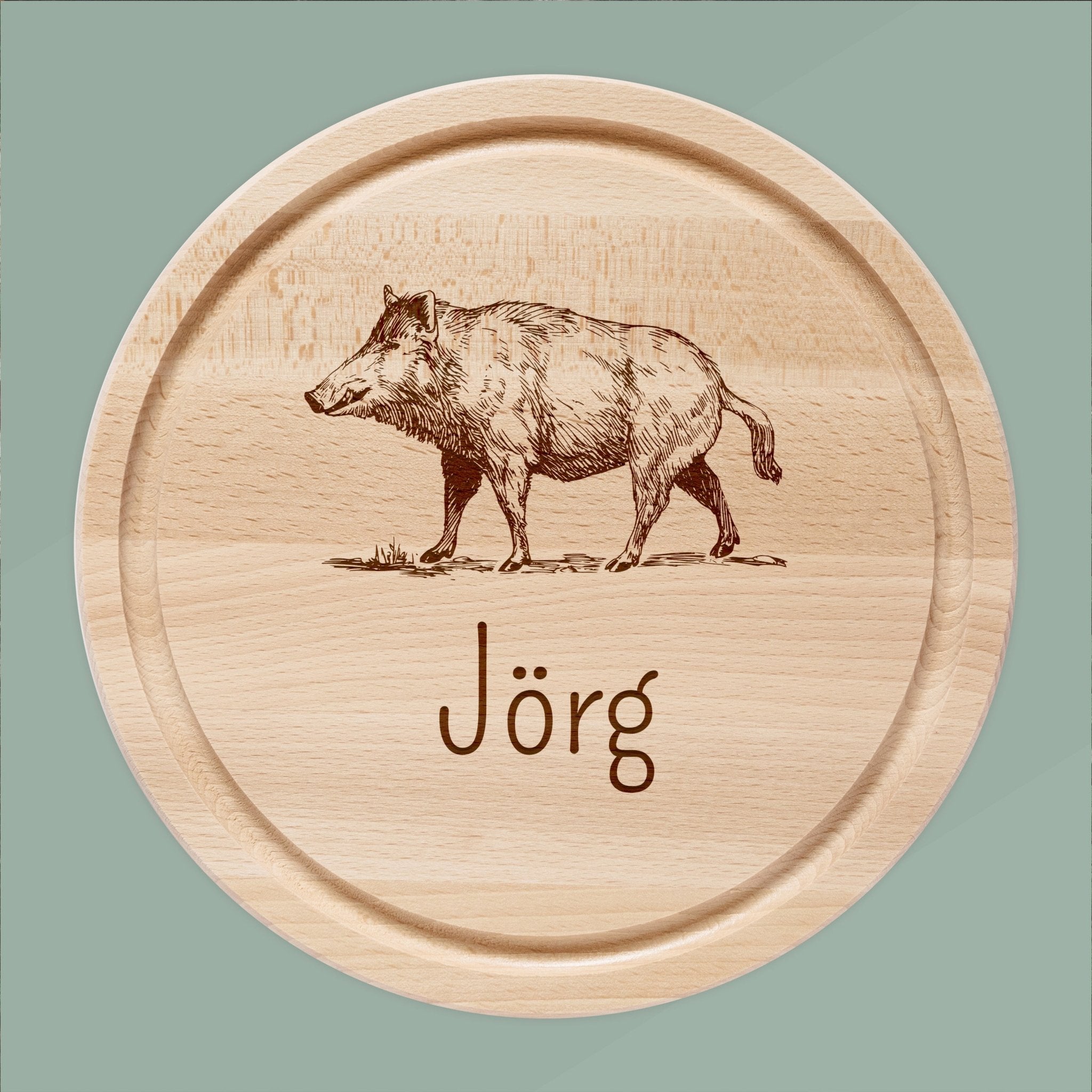 Rundes Holzbrett - Wildschwein - Abenteuernah