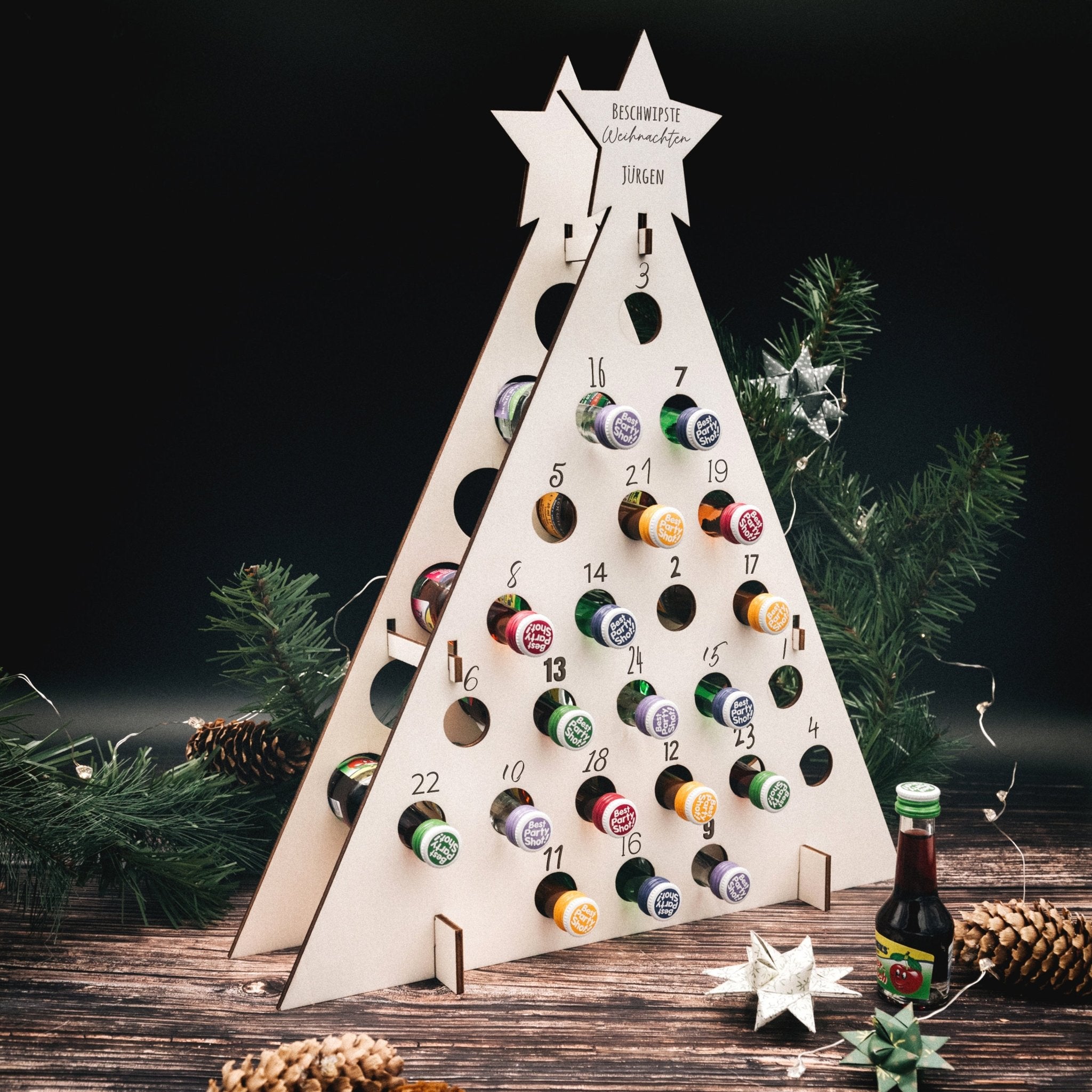 Schnaps - Adventskalender - Tannenbaum mit Wunschname - Abenteuernah