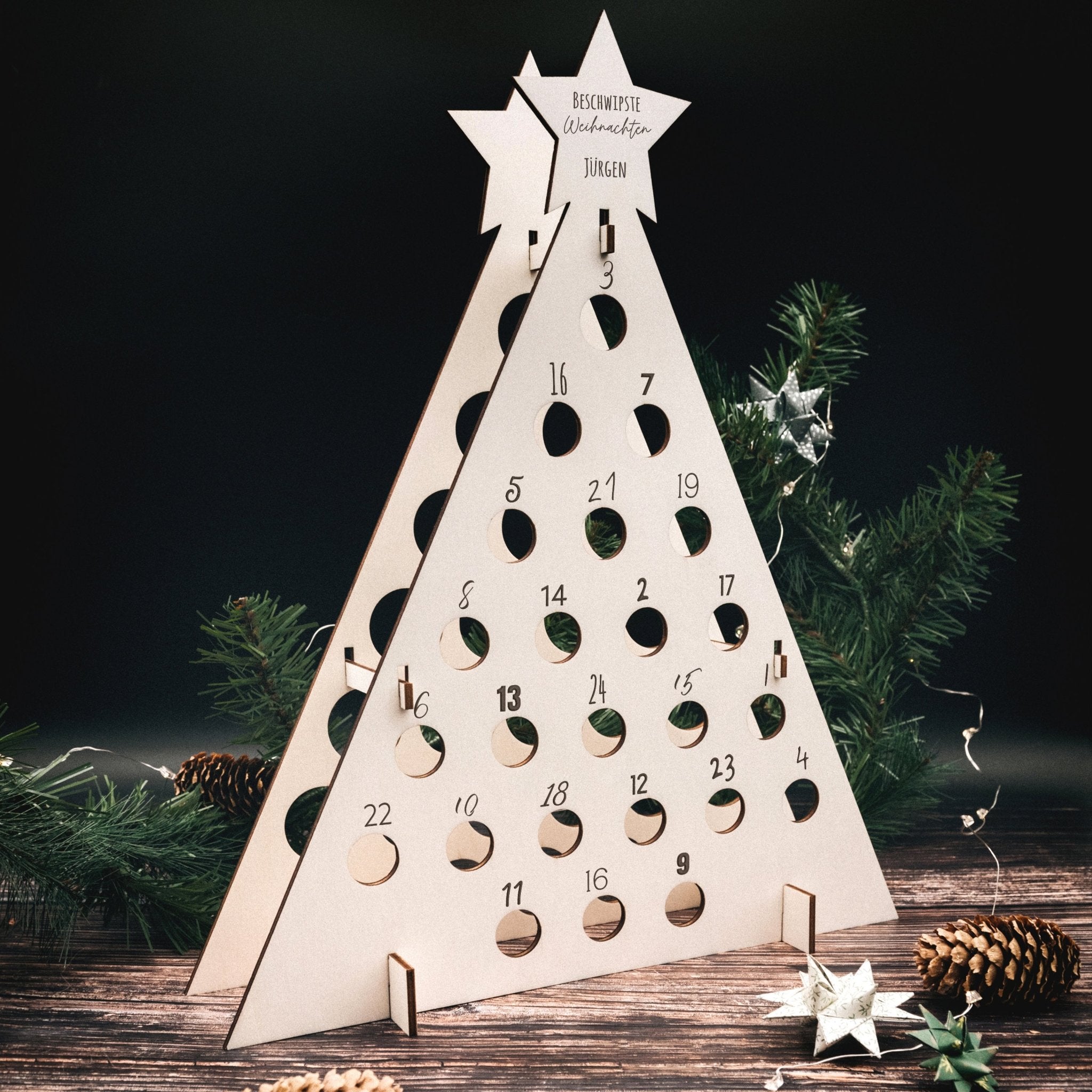 Schnaps - Adventskalender - Tannenbaum mit Wunschname - Abenteuernah