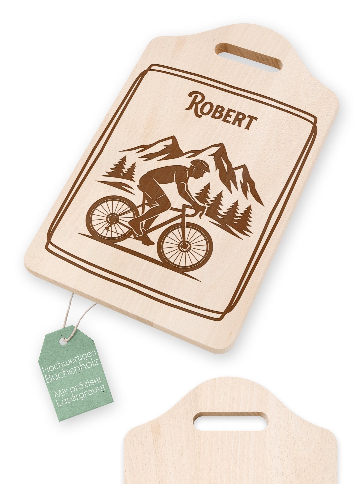 Schneidebrett mit Griffmulde - Angeln & Fahrrad - Abenteuernah