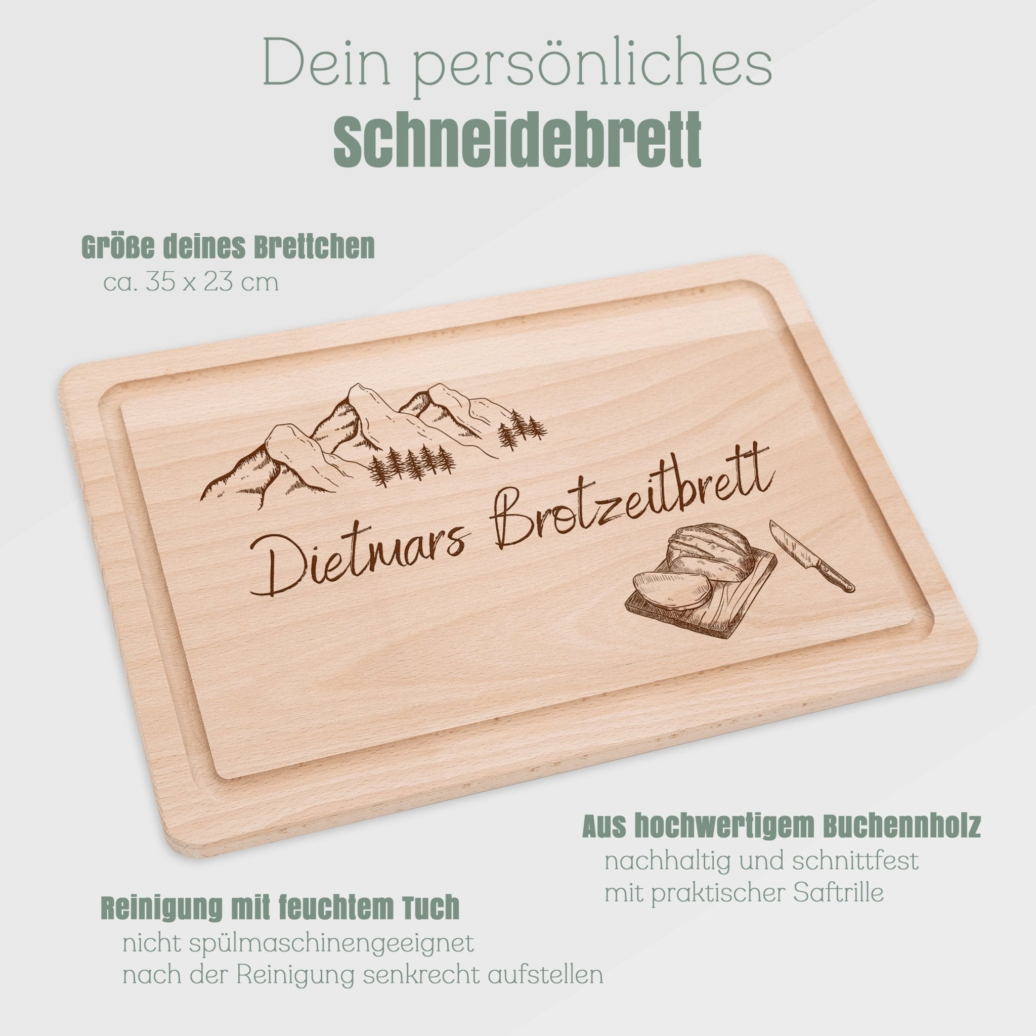 Schneidebrett mit Saftrille - Brotzeitbrett - Abenteuernah