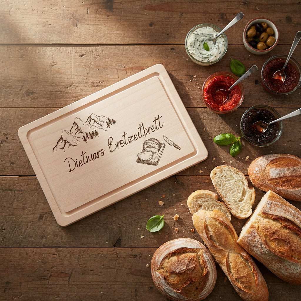 Schneidebrett mit Saftrille - Brotzeitbrett - Abenteuernah
