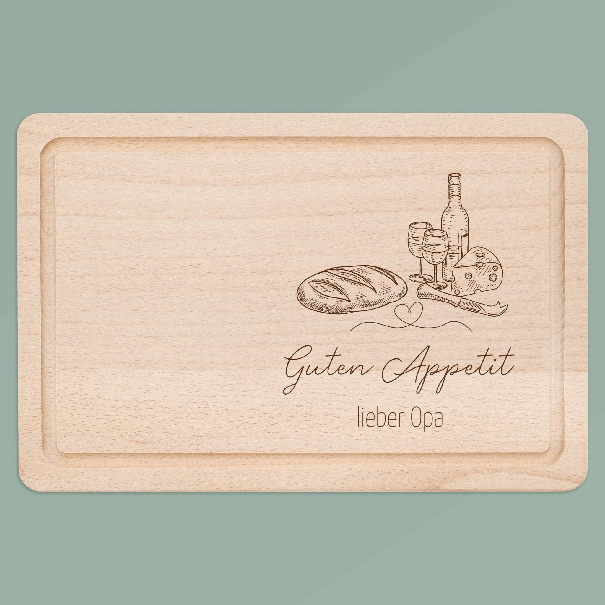 Schneidebrett mit Saftrille - Guten Appetit - Abenteuernah