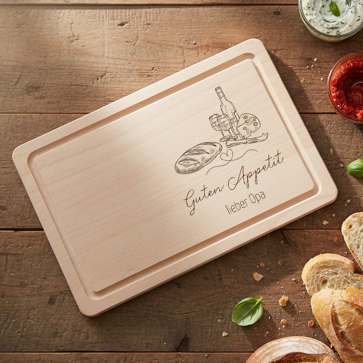 Schneidebrett mit Saftrille - Guten Appetit - Abenteuernah