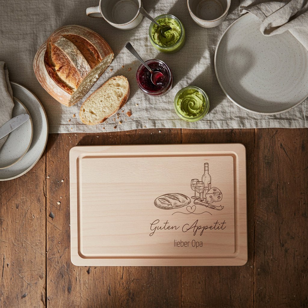 Schneidebrett mit Saftrille - Guten Appetit - Abenteuernah