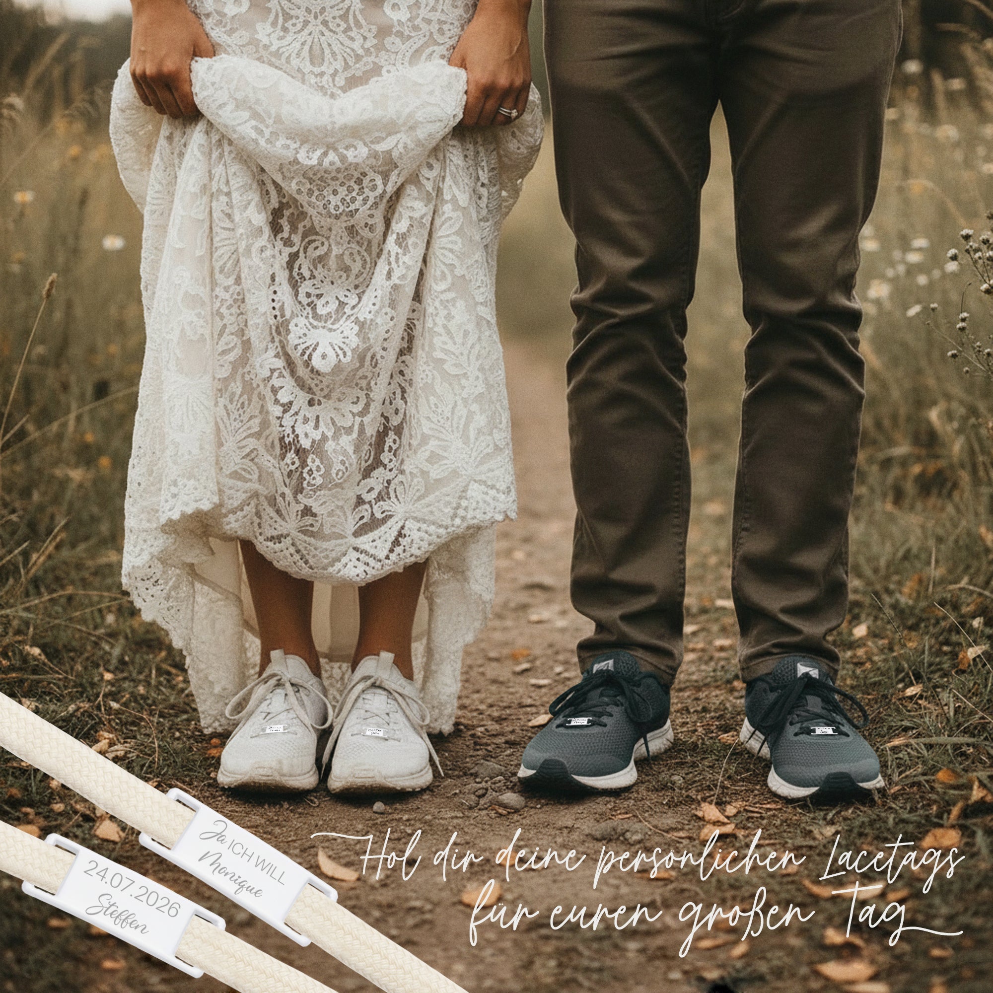 Schnürsenkelanhänger - Lacetag Hochzeit - Abenteuernah