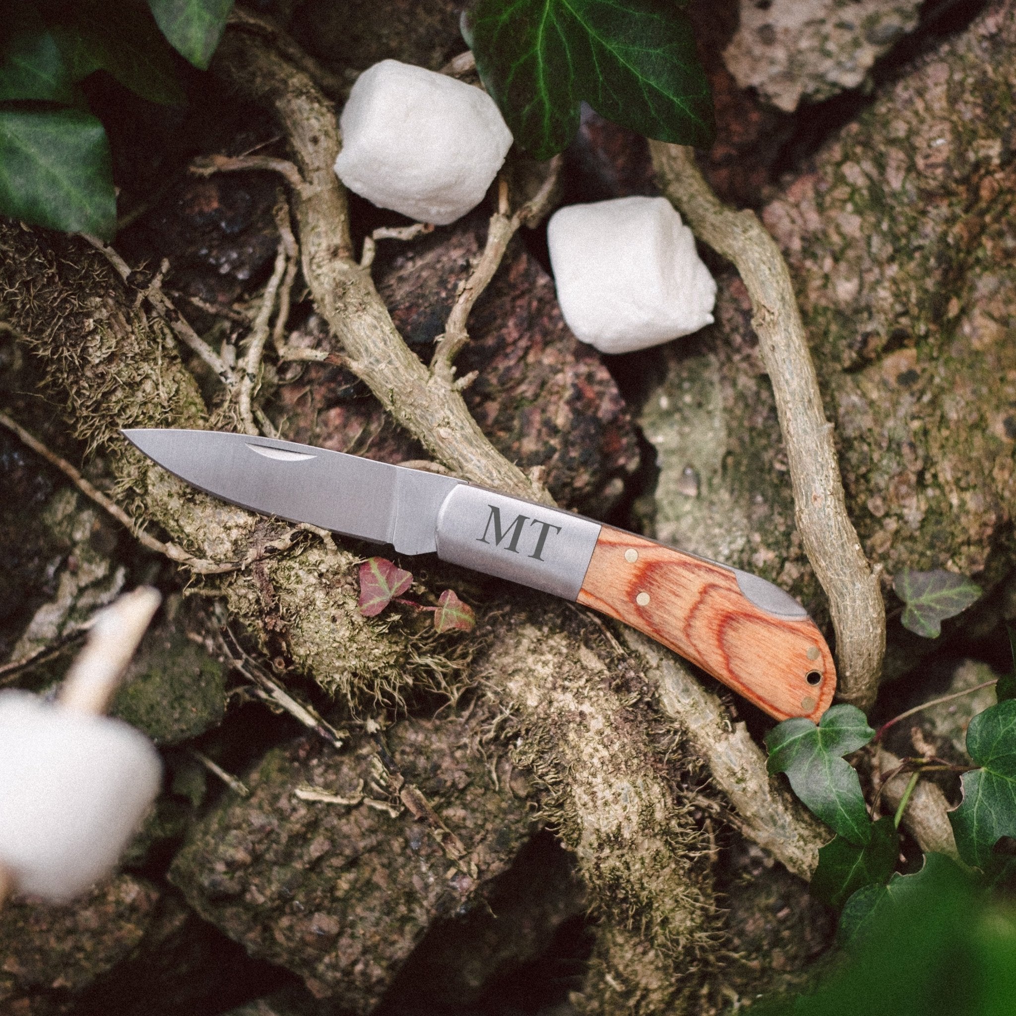 Taschenmesser Holz - Initialen - Abenteuernah