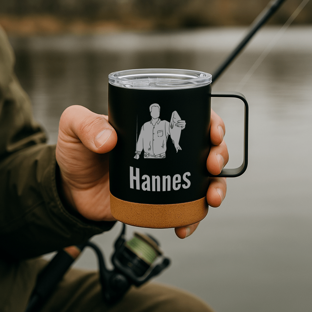 Thermobecher mit Korkboden - Motiv und Name - Abenteuernah