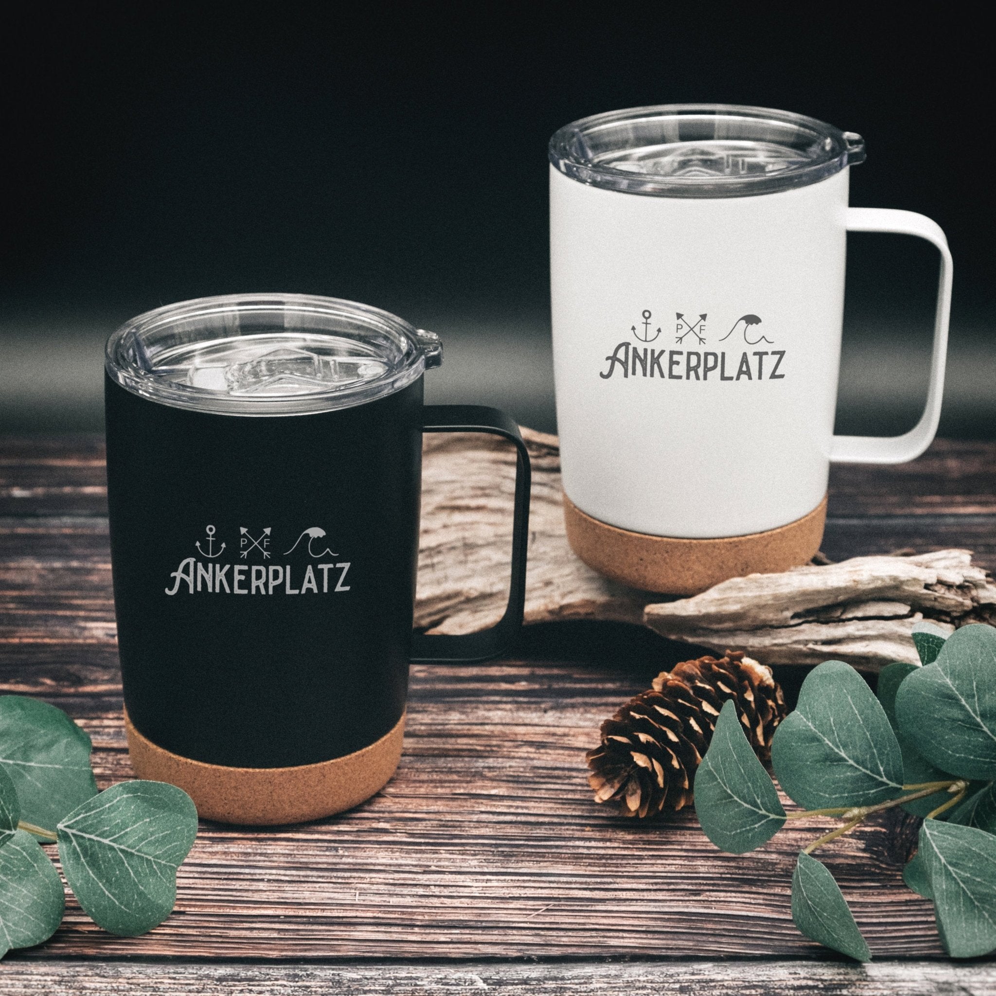 Thermobecher mit Korkboden - Pausenzeit - Abenteuernah